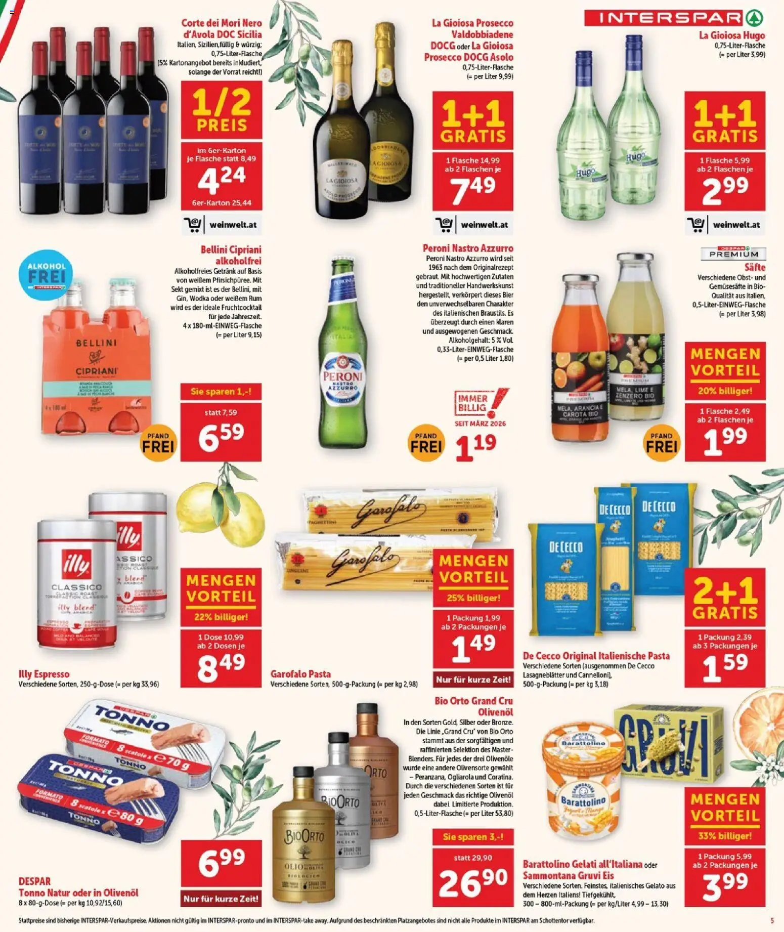 Interspar Flugblatt - Burgenland Sued gültig ab 23.04.2026 | Seite: 5 | Produkte: Wodka, Eis, Obst, Bier