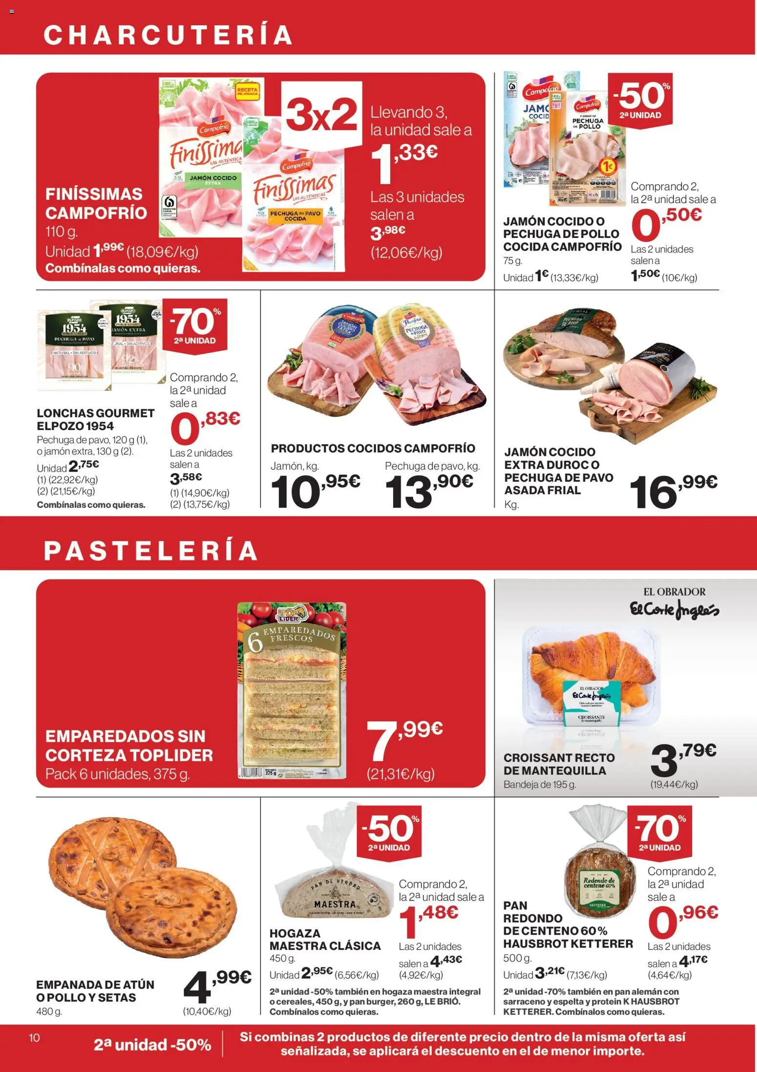 Supercor folleto │ válido desde el 26.02.2026 | Página: 10 | Productos: Pan, Jamón, Jamón cocido, Croissant