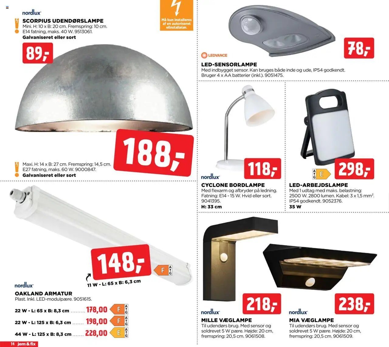 Jem & fix tilbudsavis – gyldig fra 19.10.2025 | Side: 14 | Produkter: Batterier, Kabel