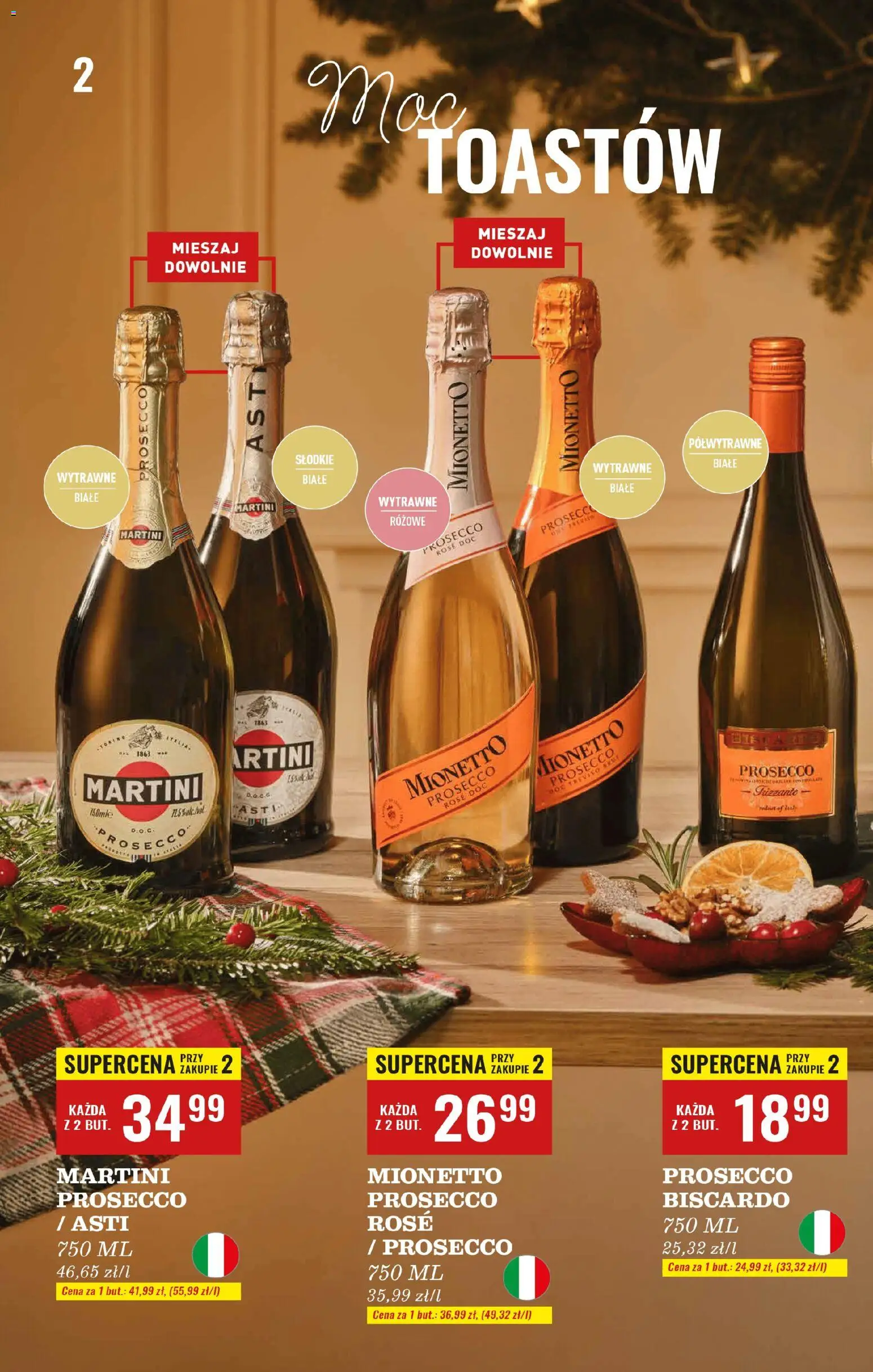 Biedronka gazetka - Czas na toast od 17.11.2025 | Strona: 2 | Produkty: Martini, Martini prosecco, Mionetto prosecco, Prosecco