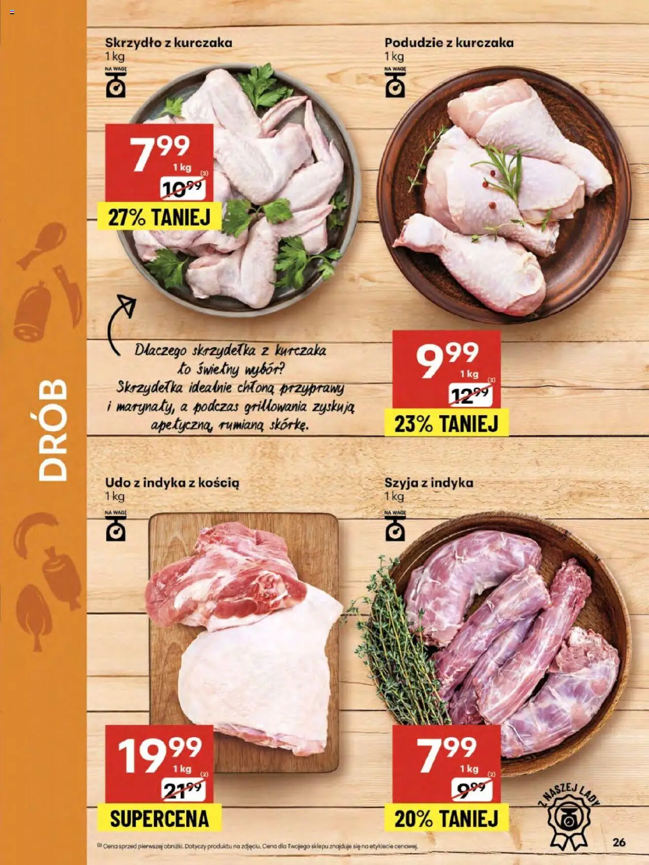 Delikatesy Centrum Gazetka od 21.08.2025 | Strona: 26 | Produkty: Skrzydełka z kurczaka, Podudzie z kurczaka, Przyprawy