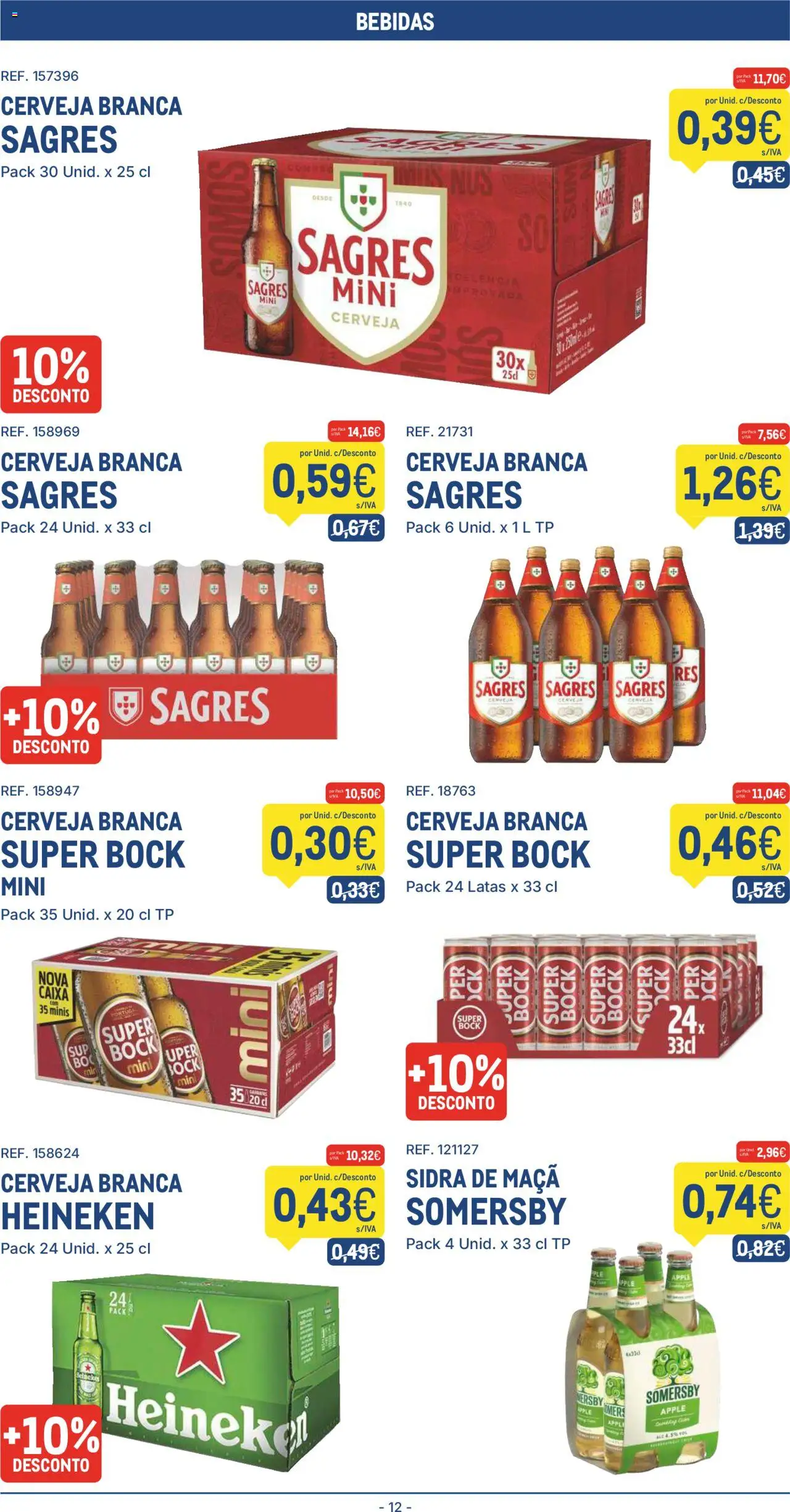 Makro folheto │ válido de 19.08.2025 | Página: 12 | Produtos: Super bock, Caixa, Maça, Cerveja
