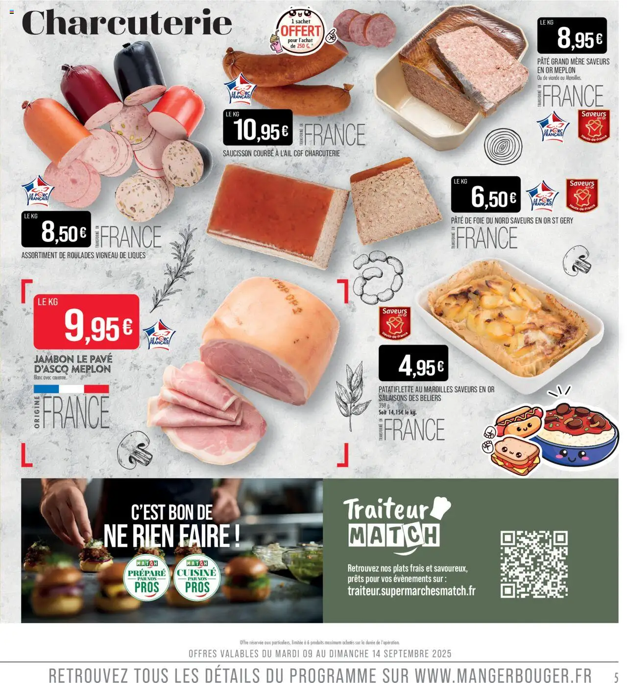  | Page: 5 | Produits: Saucisson, Jambon, Viande, Porc