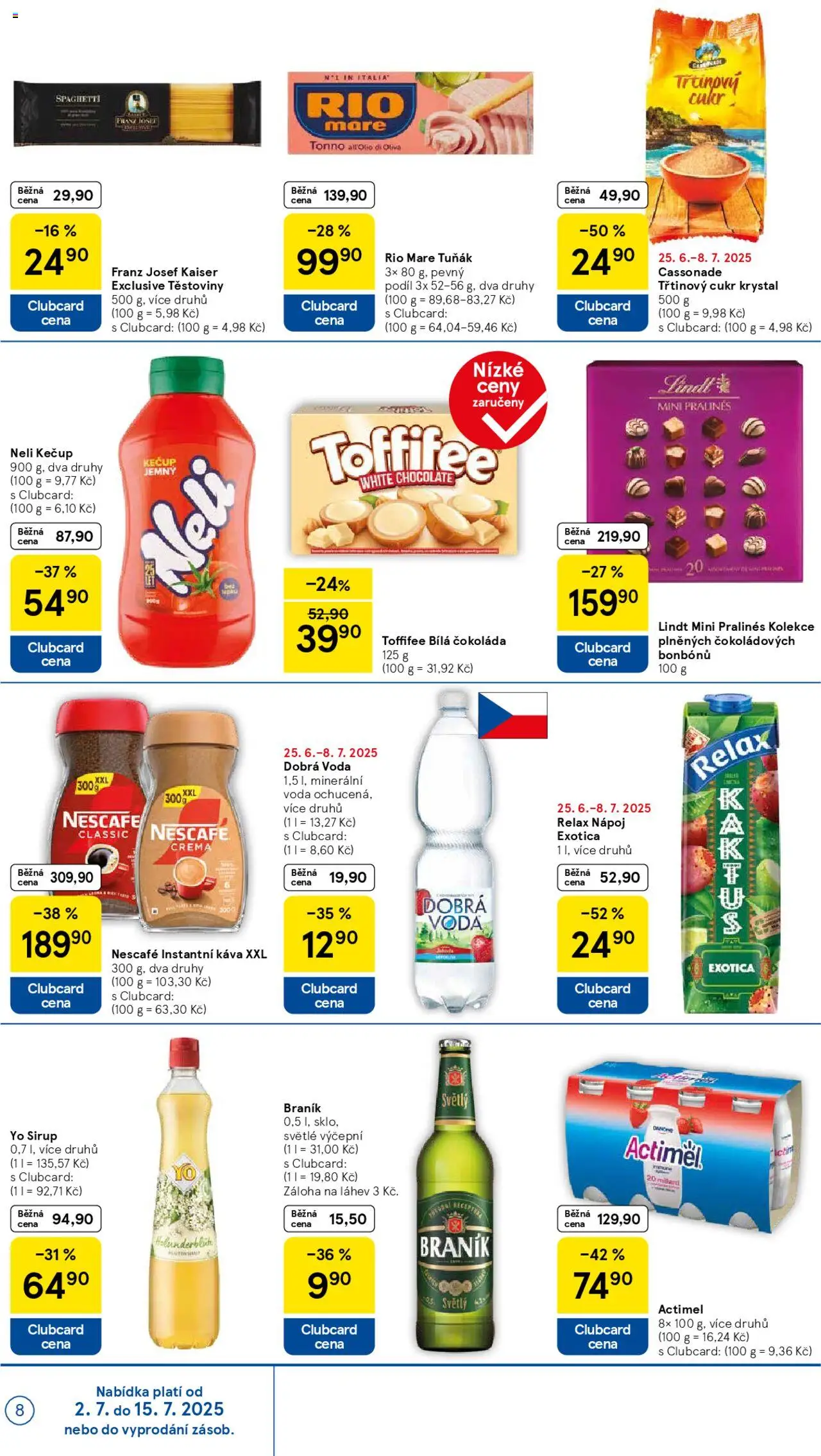 Tesco leták - Hypermarket od 02.07.2025 | Strana: 8 | Produkty: Voda, Toffifee, Kečup, Sirup