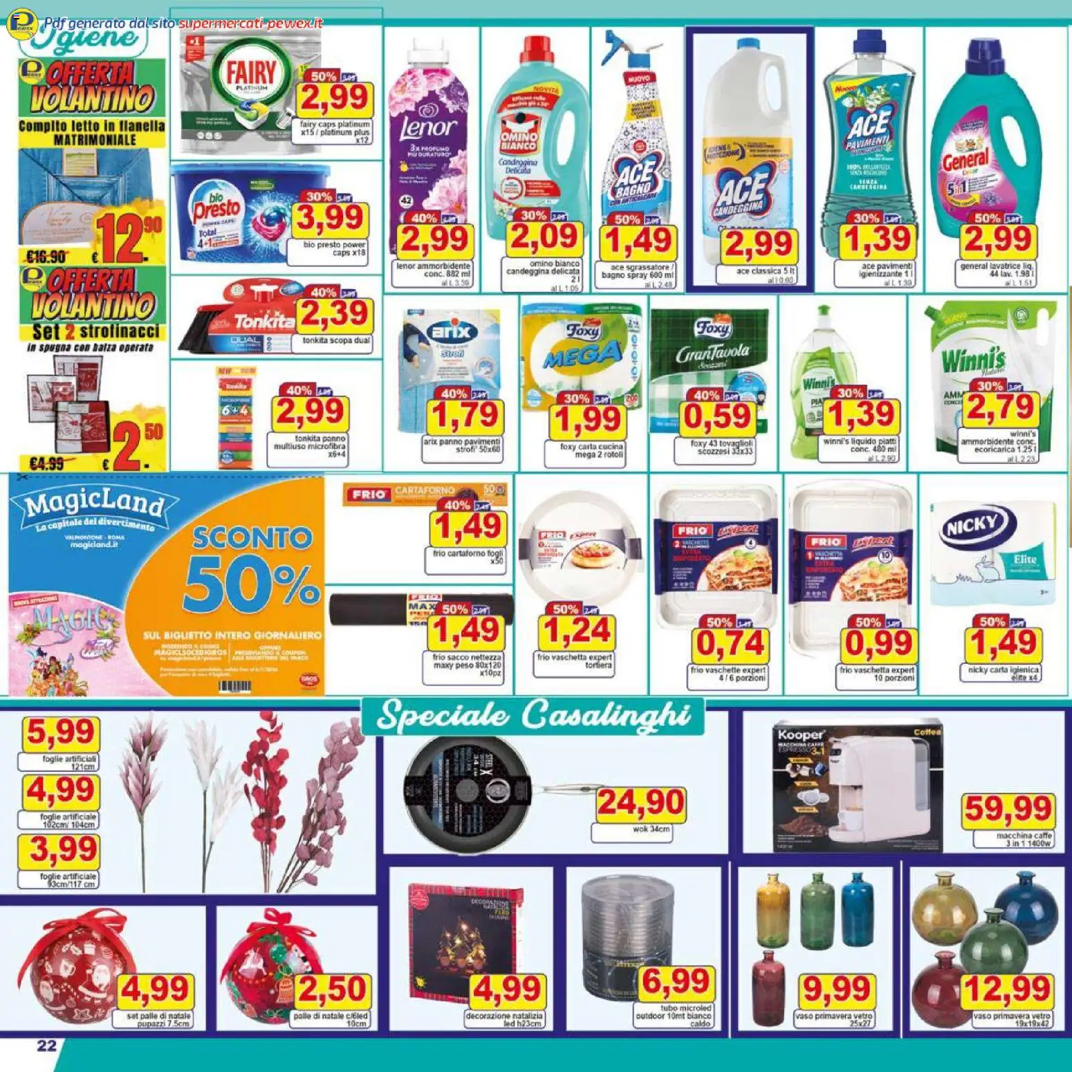 Volantino Pewex del 07.11.2025 | Pagina: 22 | Prodotti: Carta igienica, Sgrassatore, Lavatrice, Strofinacci