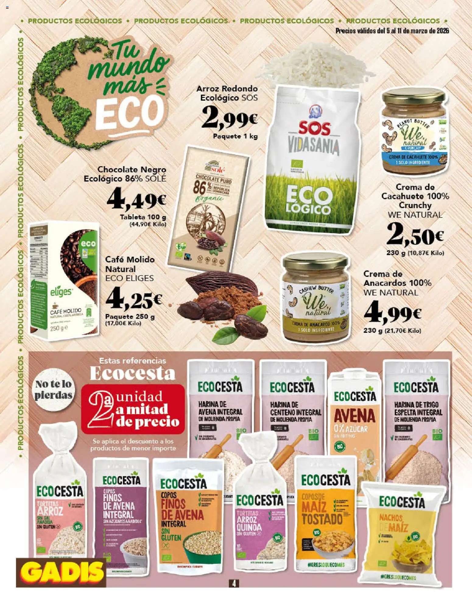 Gadis folleto │ válido desde el 05.03.2026 | Página: 4 | Productos: Chocolate, Arroz, Crema, Té
