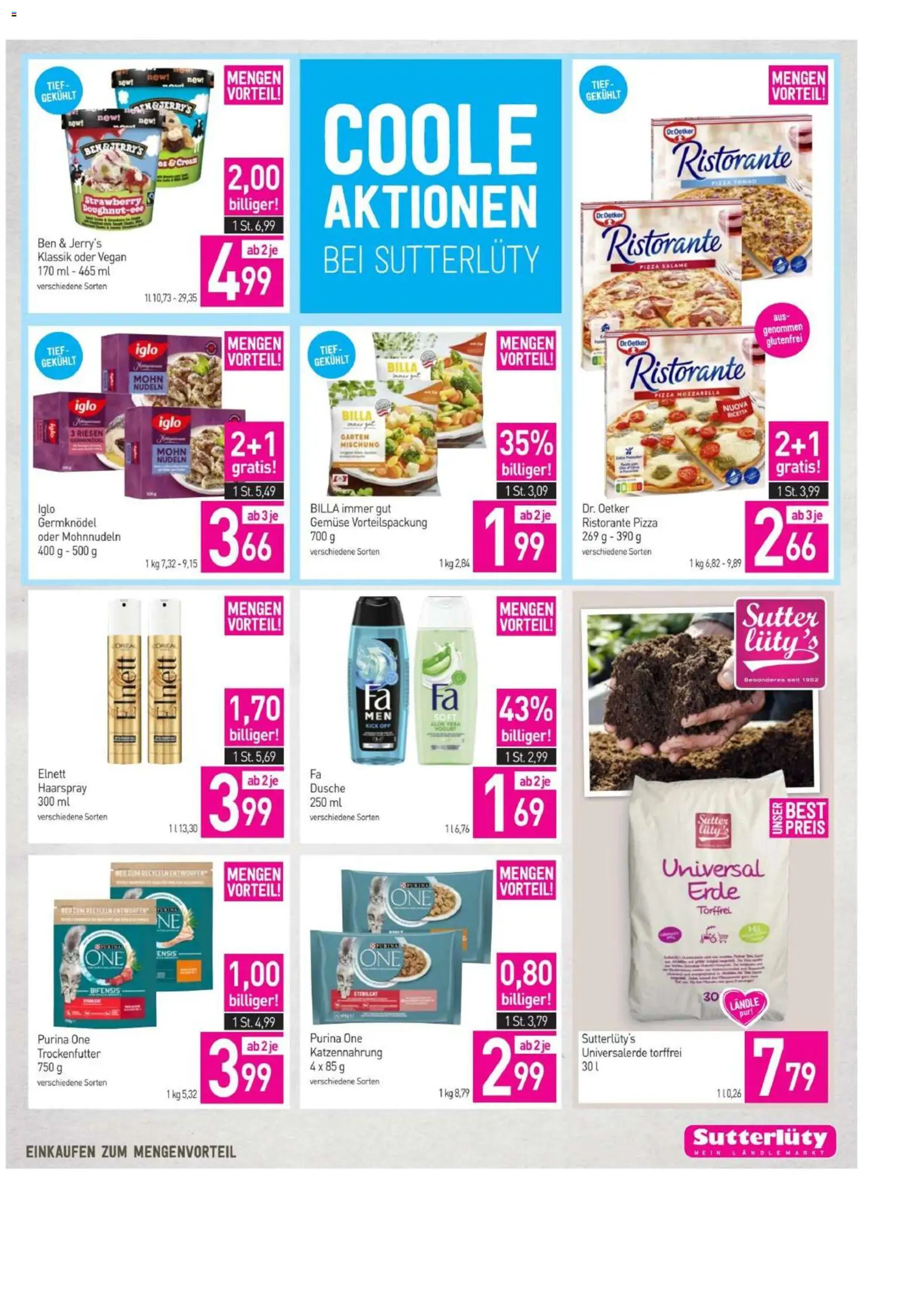 Sutterlüty Flugblatt gültig ab 26.02.2026 | Seite: 19 | Produkte: Gemüse, Haarspray, Pizza, Nudeln