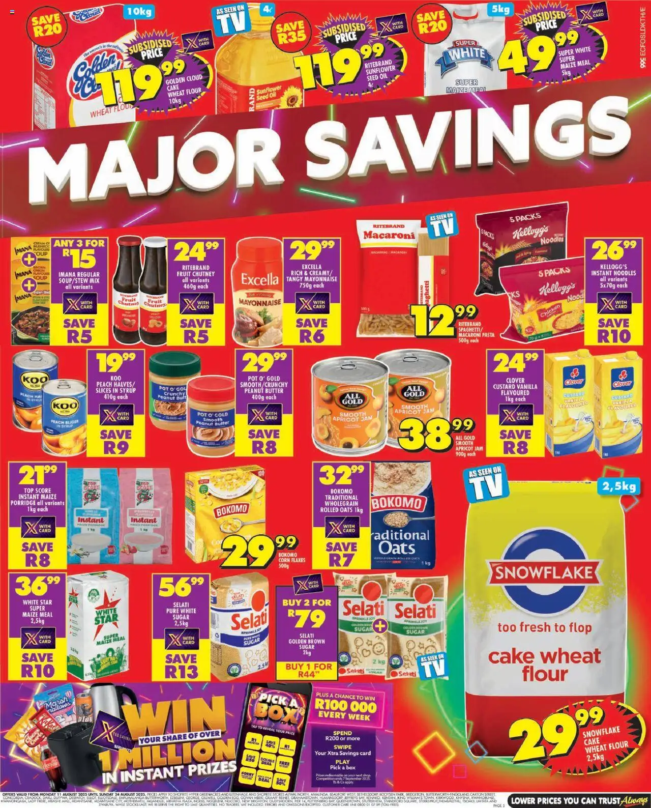 Shoprite Eastern Cape - Major Deals │ valid from 11.08.2025 | Page: 5 | Products: Cake, Box, Oil, Fruit