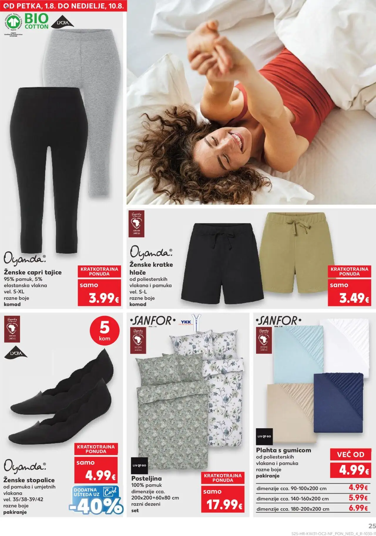 Kaufland katalog | vrijedi od 30.07.2025 | Stranica: 25 | Proizvodi: Hlače, Kratke hlače, Plahta, Tajice