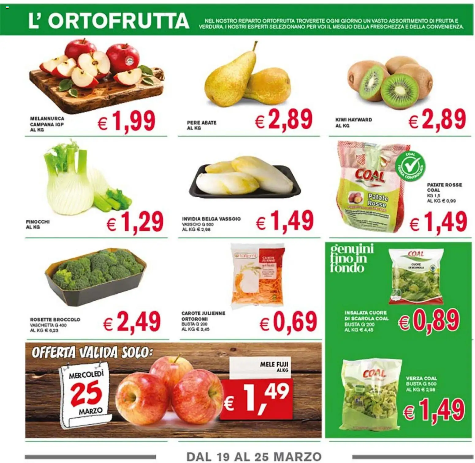 Volantino Coal del 12.03.2026 | Pagina: 3 | Prodotti: Mele, Patate, Frutta, Carote