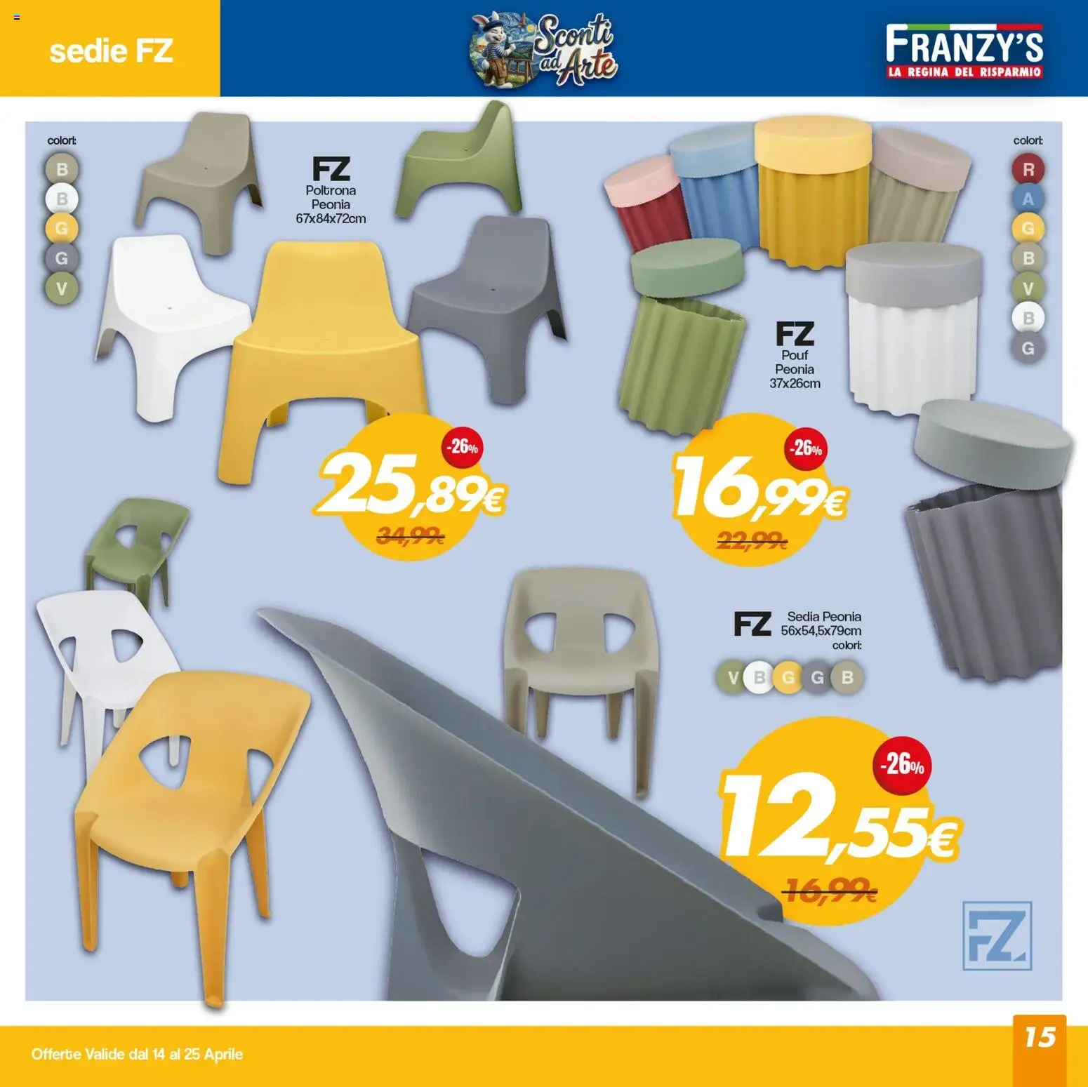 Volantino Franzy's del 14.04.2026 | Pagina: 15 | Prodotti: Poltrona, Sedia