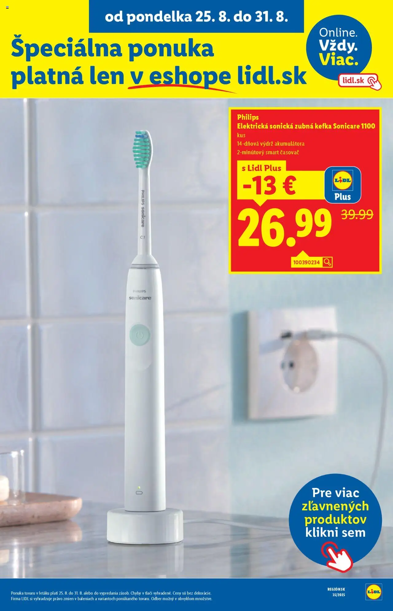 Lidl leták │ platný od 25.08.2025 | Strana: 64 | Produkty: Sonická zubná kefka, Zubná kefka