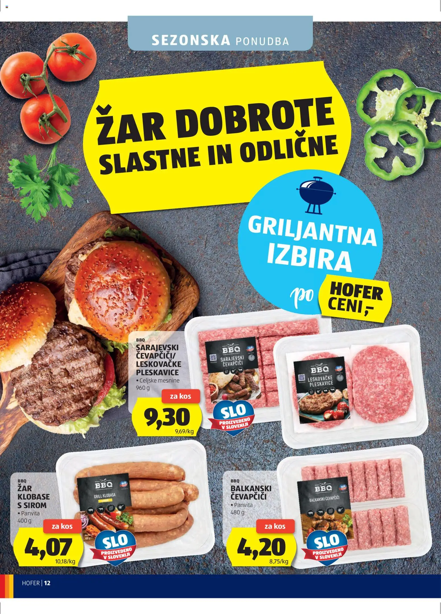 Hofer SI katalog | vrijedi od 22.04.2026 | Stranica: 12 | Proizvodi: Ćevapčići