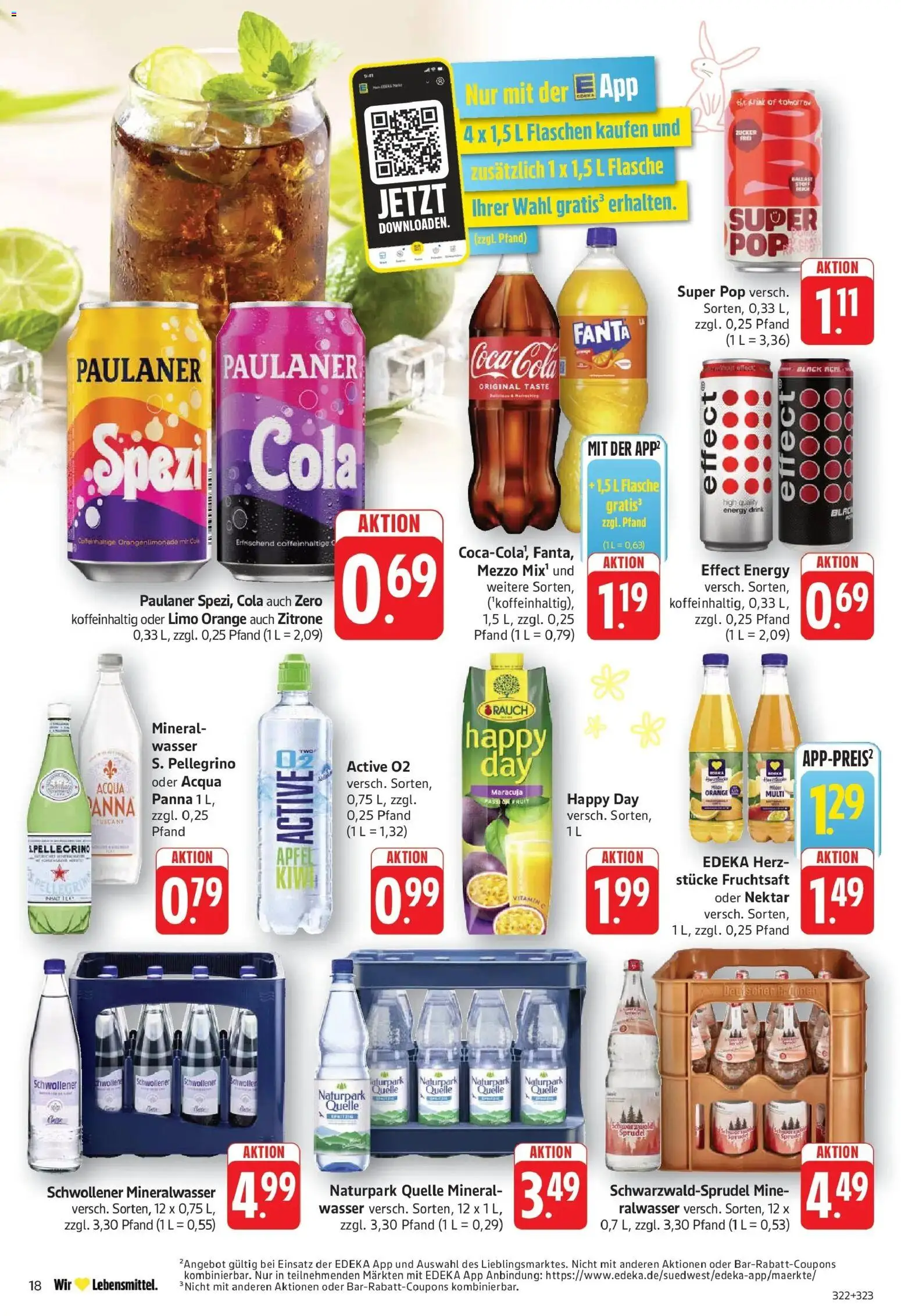 Edeka prospekt Pirmasens	 – gültig ab 23.03.2026 | Seite: 18 | Produkte: Mezzo mix, Cola, Energy, Wasser