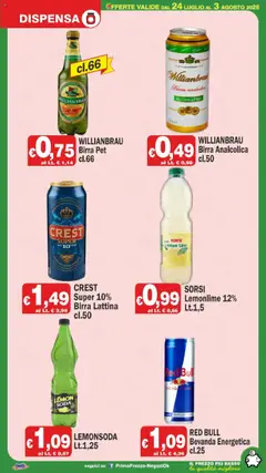 Volantino Primo Prezzo del 24.07.2025 | Pagina: 10 | Prodotti: Birra, Lime, The, Red Bull