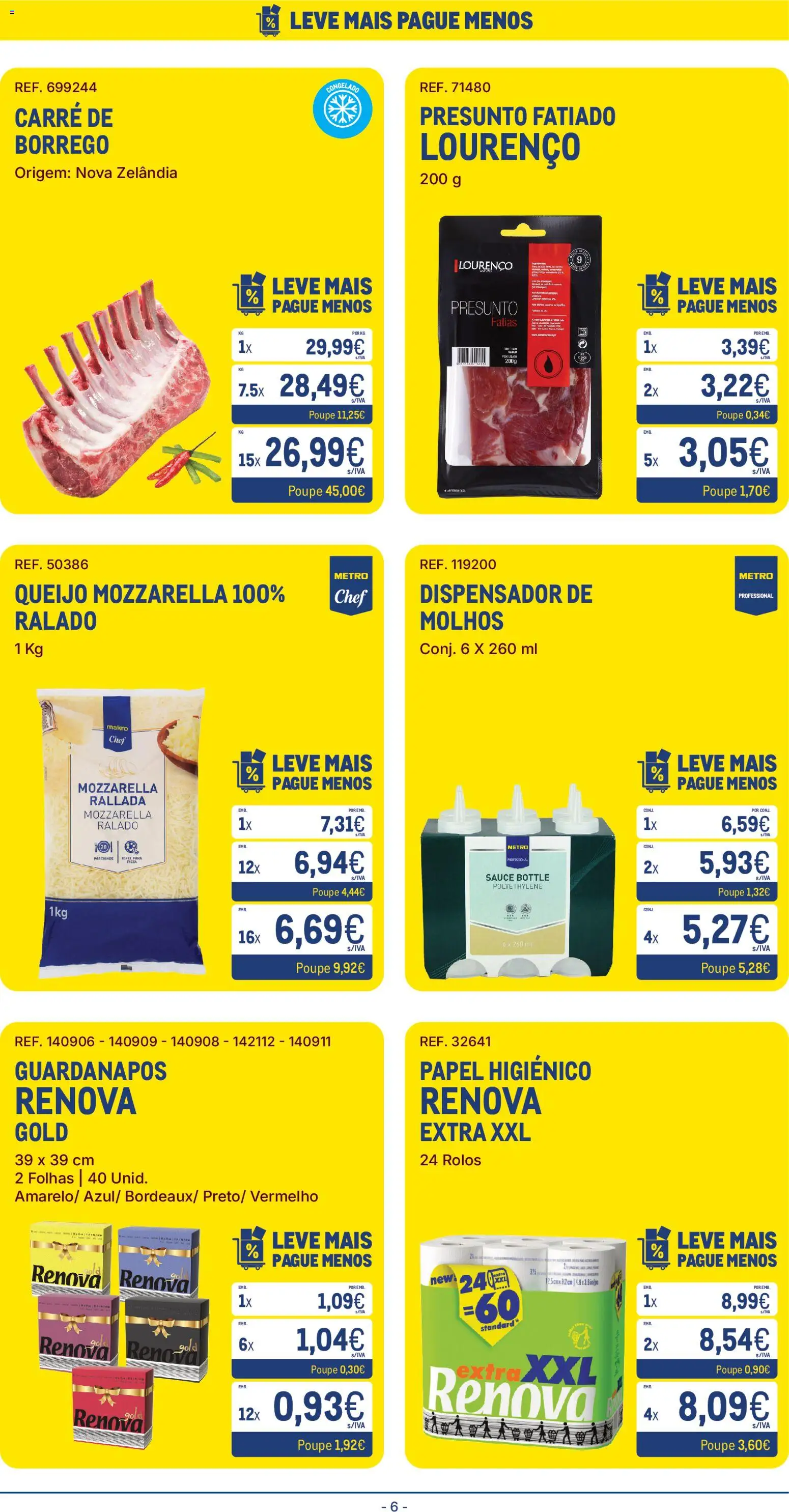 Makro folheto │ válido de 23.12.2025 | Página: 6 | Produtos: Papel higiénico, Guardanapos, Queijo, Presunto