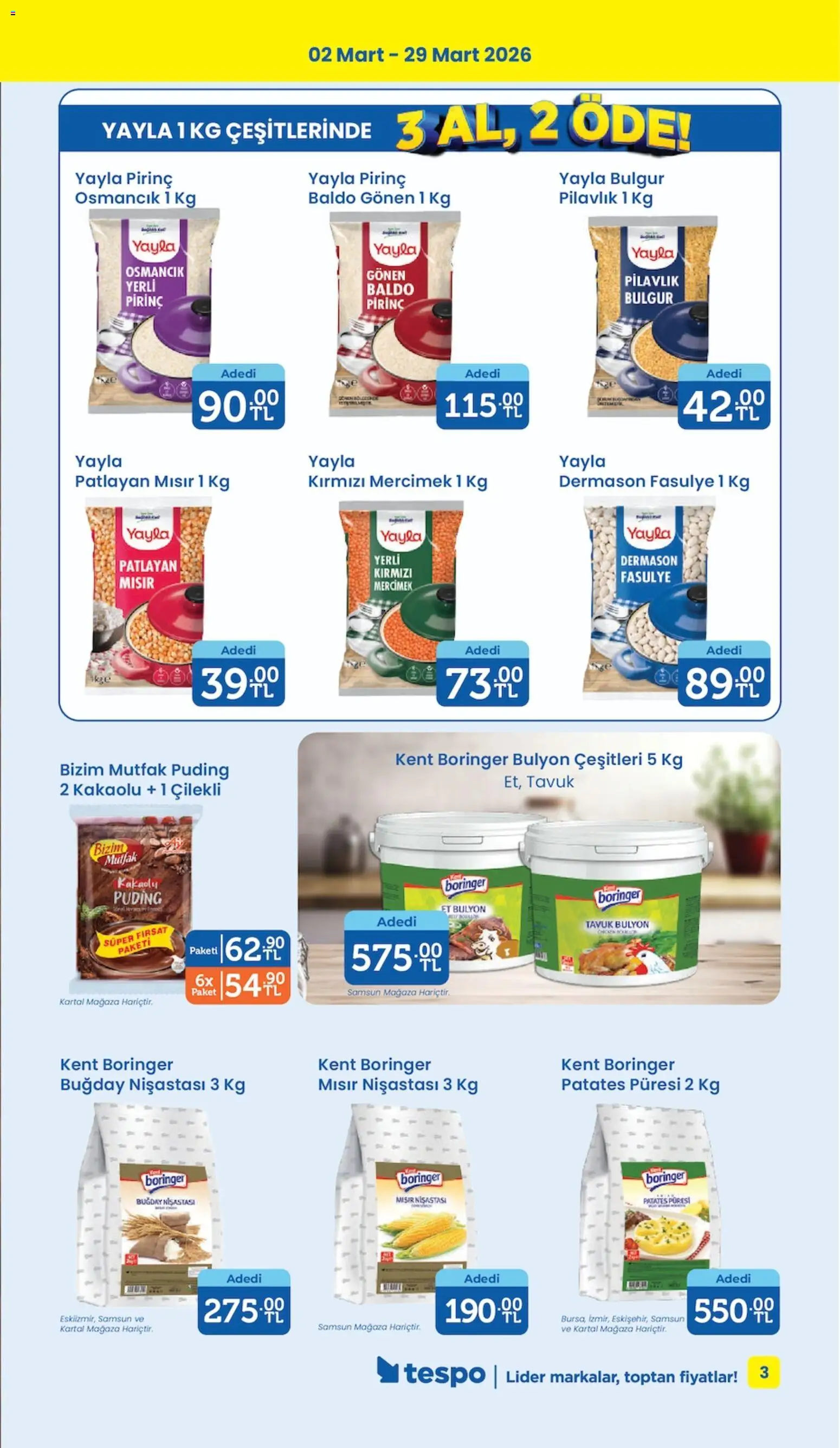 Tespo Katalog - 02.03.2026 tarihinden itibaren geçerlidir | Sayfa: 3 | Ürünler: Fasulye, Pirinç, Patates, Mısır