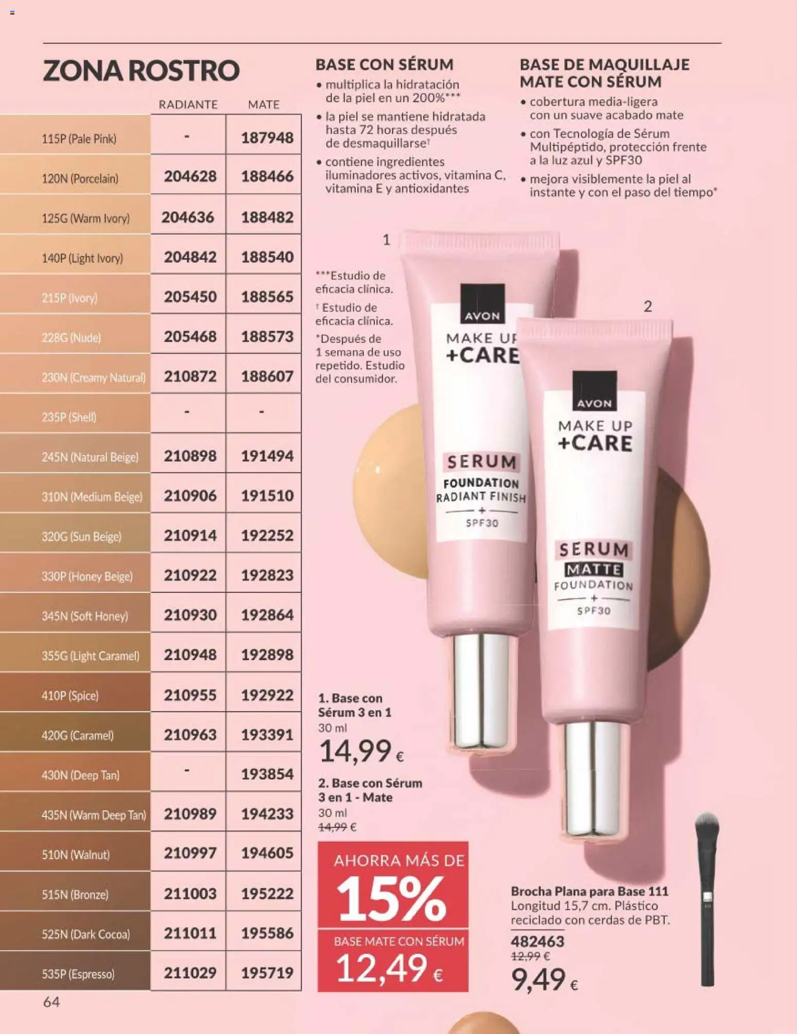 Catálogo AVON campaña 2 │ válido desde el 01.02.2026 | Página: 66 | Productos: Maquillaje, Sérum, Base de maquillaje, Brocha