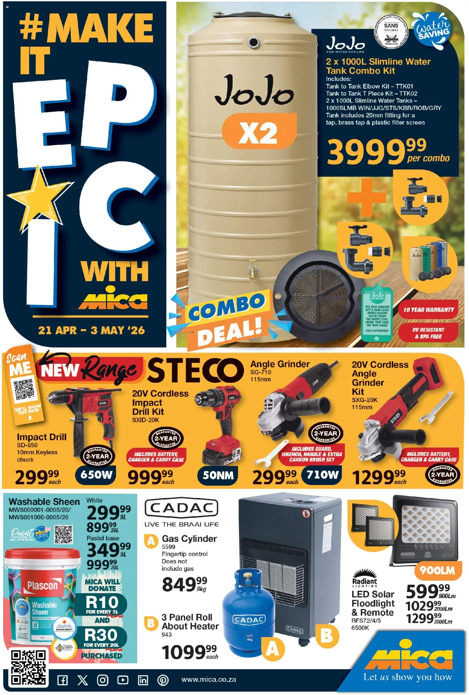 New MICA catalogue – valid from 21.04.2026 | Page: 1 | Products: Phone, Grinder, Brush, Tap