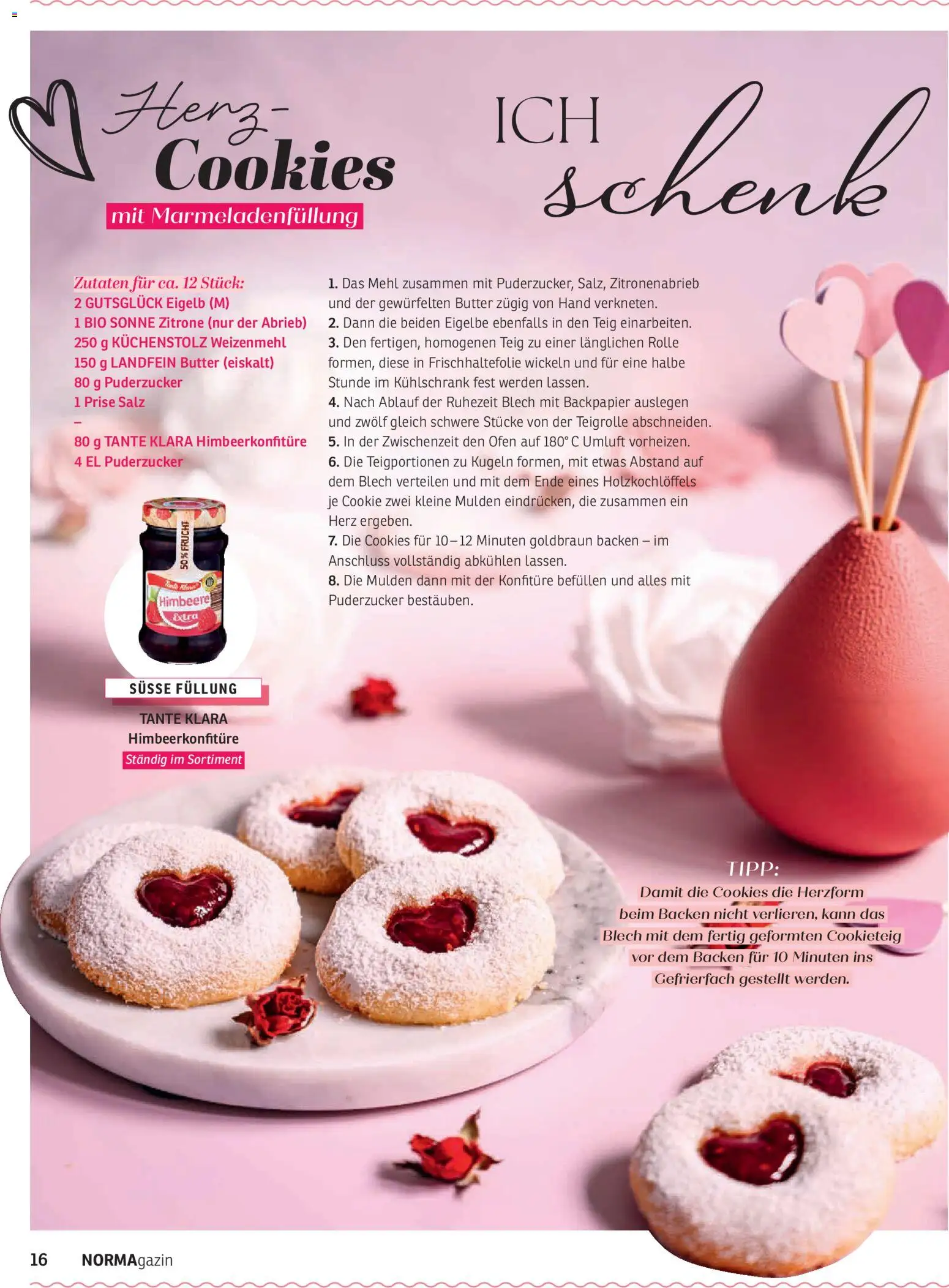 Norma NORMAgazin Januar/Februar 2026 – gültig ab 01.01.2026 | Seite: 16 | Produkte: Mehl, Kühlschrank, Weizenmehl, Himbeere