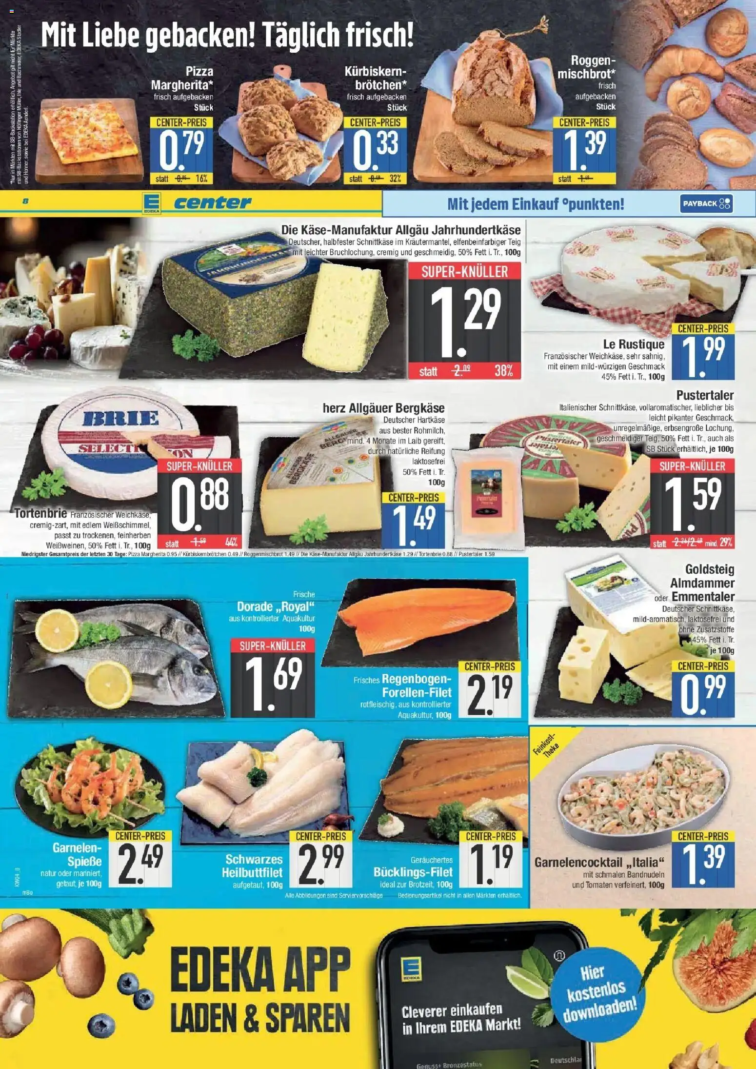 Edeka prospekt Bayerisch Gmain	 – gültig ab 18.01.2026 | Seite: 8 | Produkte: Dorade, Theke, Spieße, Garnelen