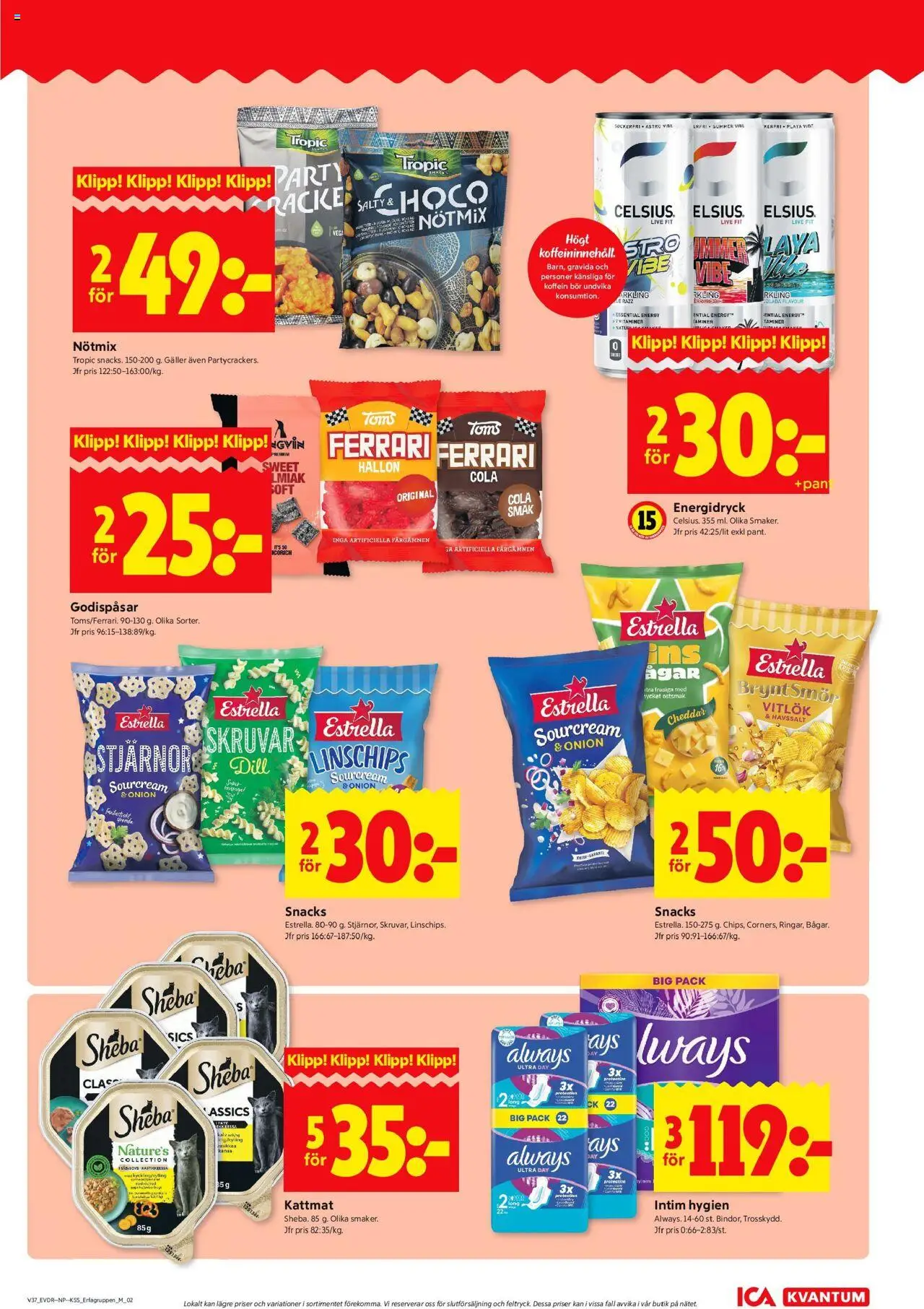 ICA Kvantum reklamblad aktuell från 08.09.2025 | Sida: 5 | Produkter: Galler, Energidryck, Vitlök, Kattmat