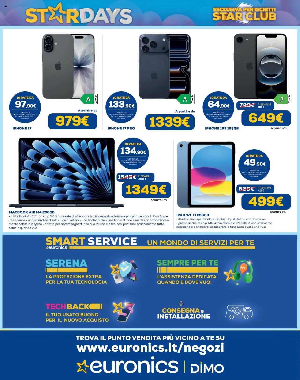 Volantino Euronics del 09.10.2025 | Pagina: 13 | Prodotti: Macbook air, Tè, Macbook, Batteria