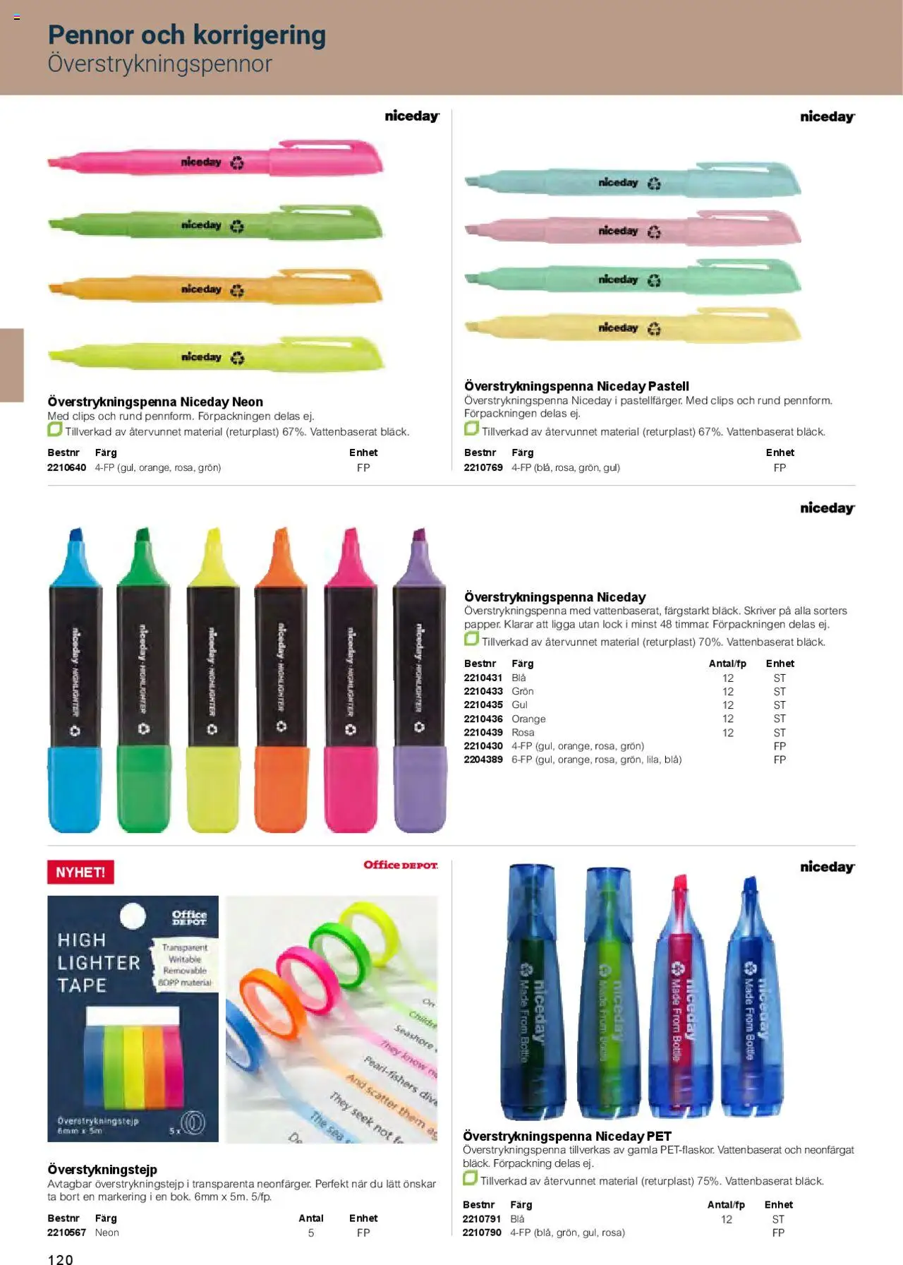 Office Depot reklamblad aktuell från 01.02.2025 | Sida: 122 | Produkter: Highlighter, Överstrykningspenna