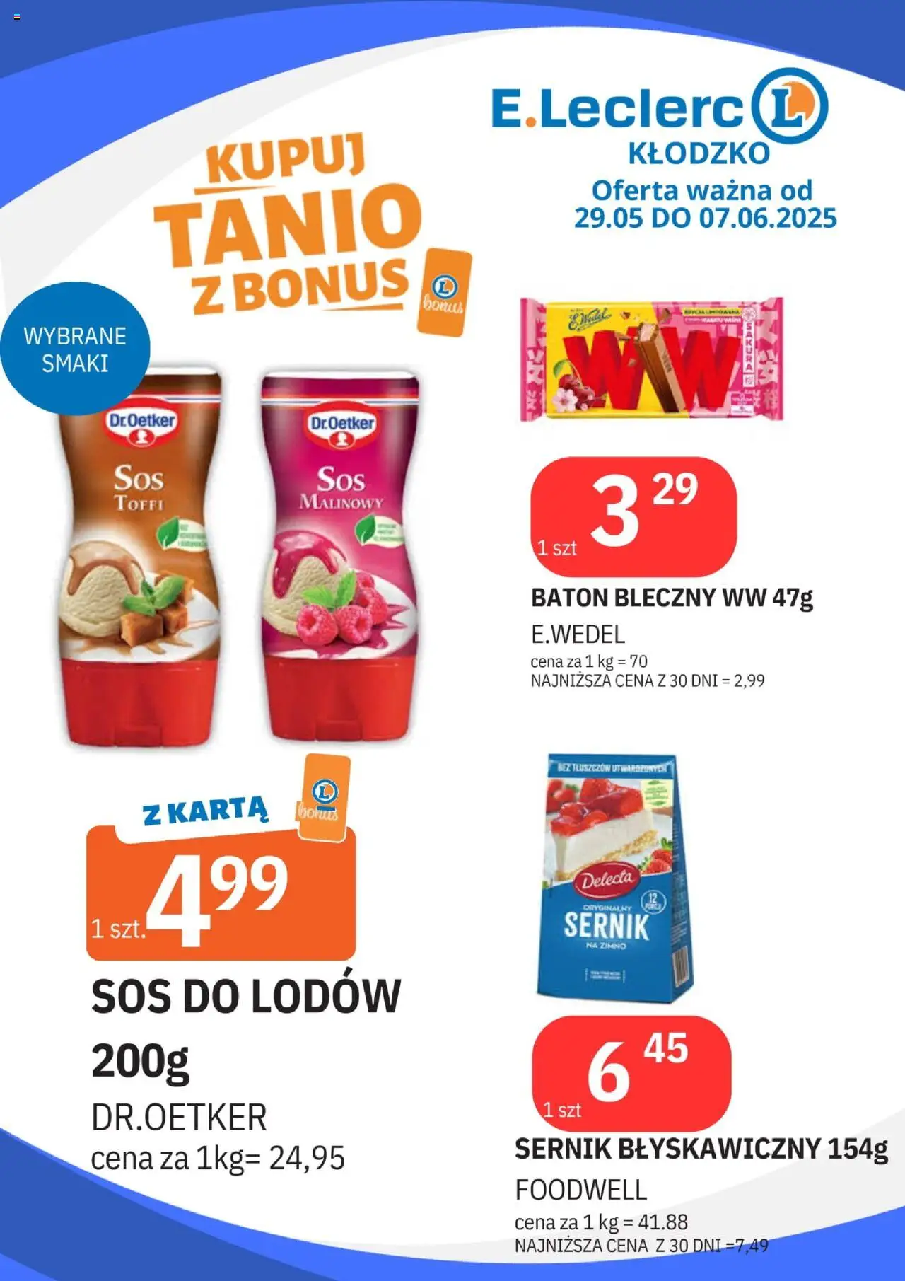 E.Leclerc Gazetka - Kłodzko od 29.05.2025 | Strona: 10 | Produkty: Karta, Baton, Sos