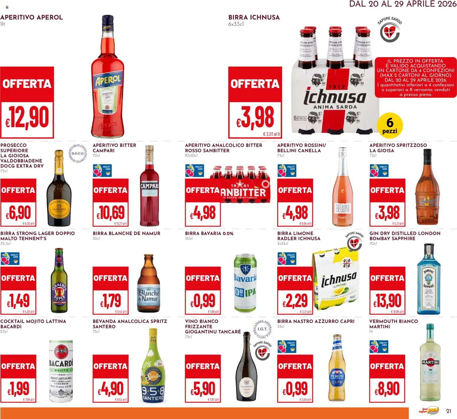 Volantino Pan del 20.04.2026 | Pagina: 21 | Prodotti: Birra, Prosecco, Limone, Aperol