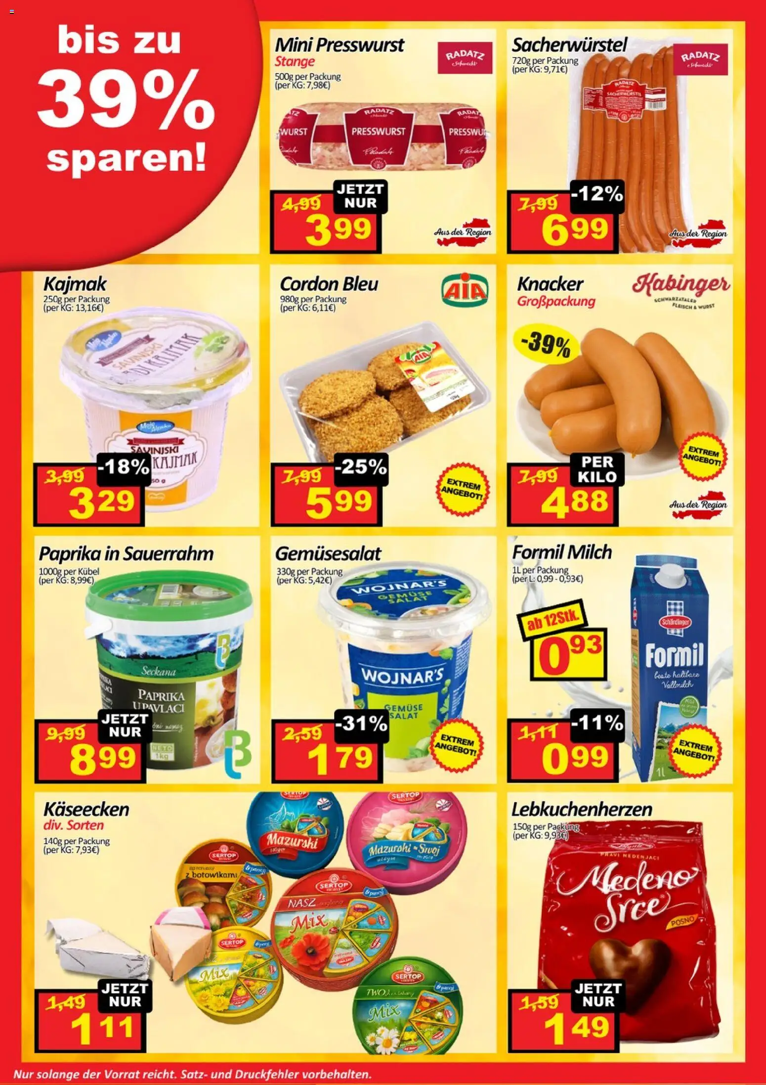 Wurstico Abholmarkt Flugblatt gültig ab 19.02.2026 | Seite: 3 | Produkte: Salat, Gemüse, Wurst, Sauerrahm