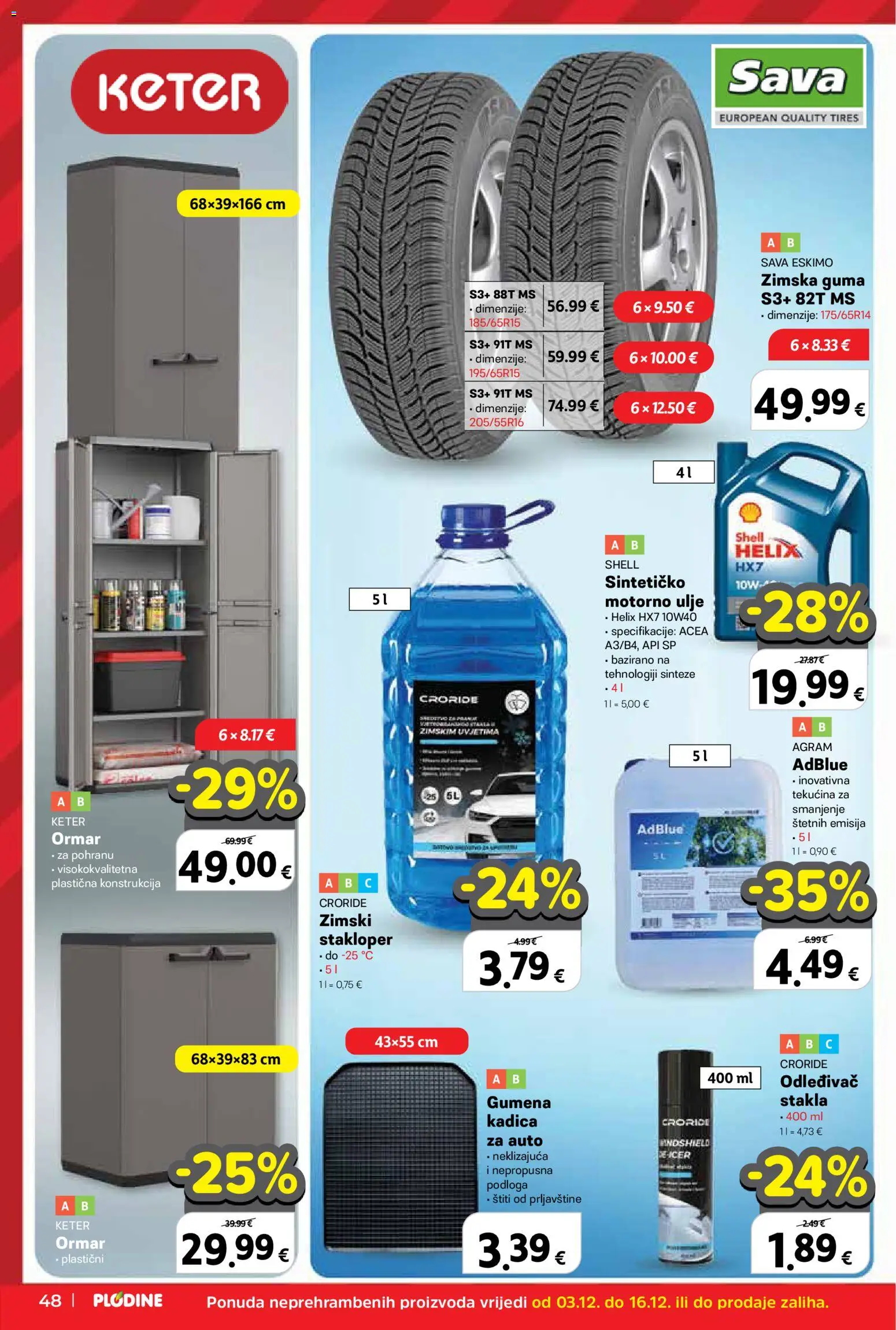 Plodine katalog | vrijedi od 03.12.2025 | Stranica: 48 | Proizvodi: Ormar, Motorno ulje, Ulje