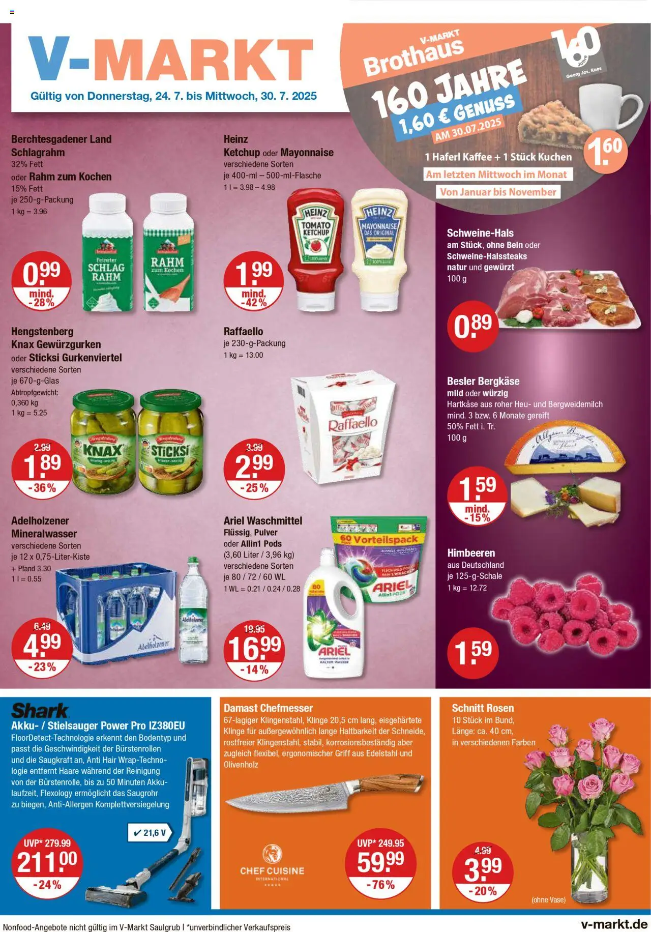 V-Markt - Oberbayern - gültig ab dem 24.07.2025 | Seite: 1 | Produkte: Kaffee, Wasser, Kuchen, Ketchup