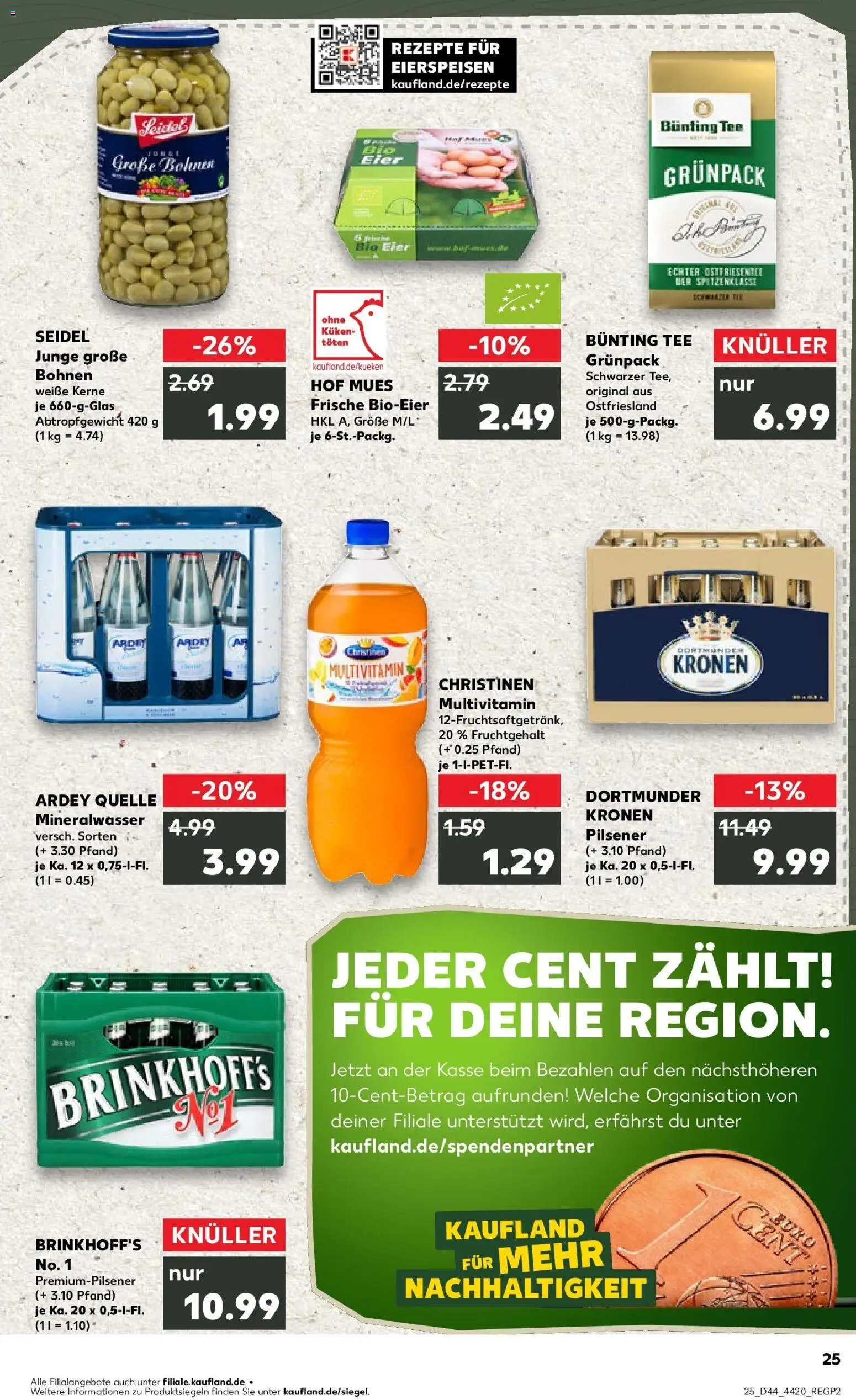 Kaufland prospekt Dortmund	 – gültig ab 30.10.2025 | Seite: 25 | Produkte: Eier, Mineralwasser, Tee