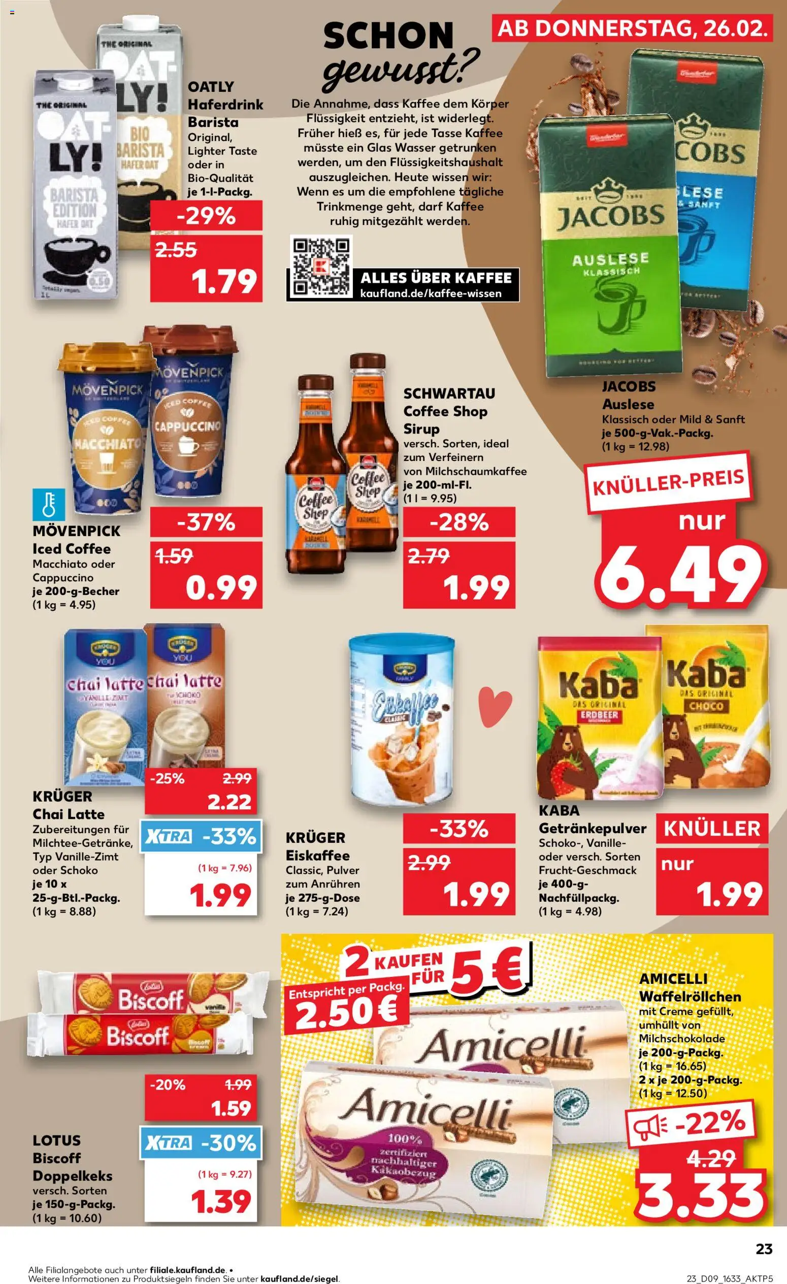 Kaufland Německo leták od 26.02.2026 | Strana: 23 | Produkty: Iced coffee, Eiskaffee, Sirup, Jacobs
