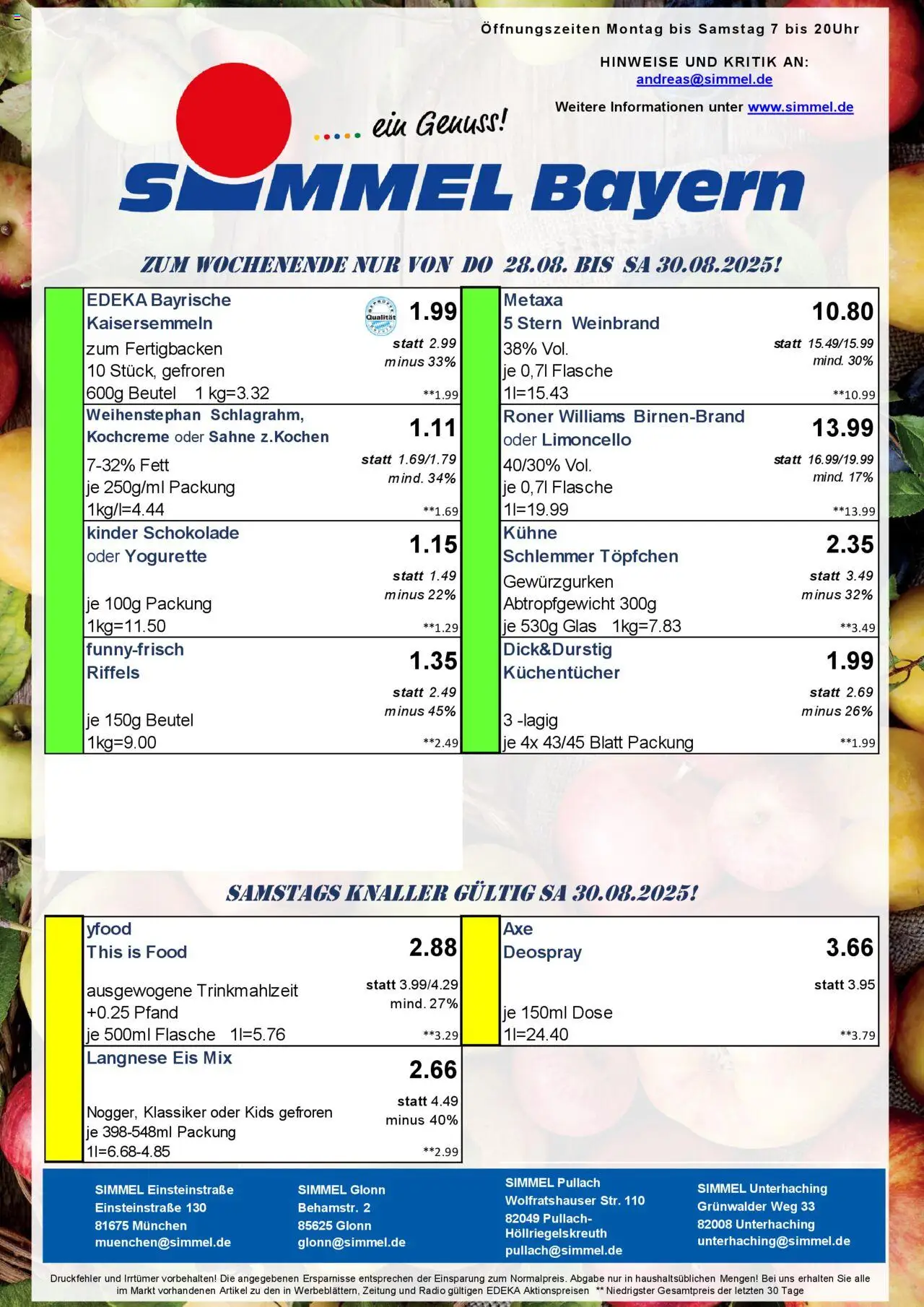 Simmel - Bayern - gültig ab dem 25.08.2025 | Seite: 9 | Produkte: Langnese, Limoncello, Deospray, Radio