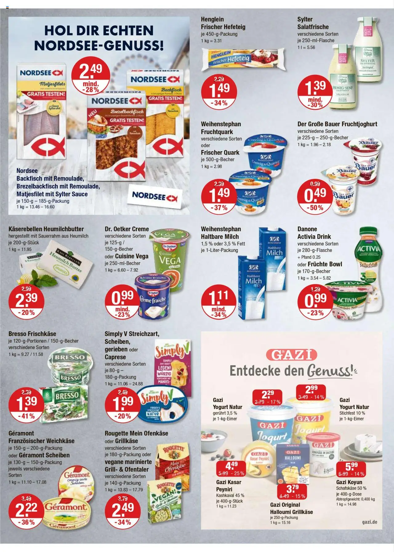 V-Markt - Oberpfalz – gültig ab 25.09.2025 | Seite: 6 | Produkte: Geramont, Quark, Käse, Haltbare milch