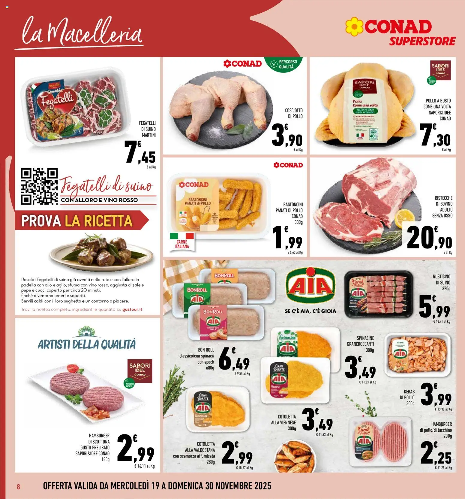 Volantino Conad del 19.11.2025 | Pagina: 8 | Prodotti: Pollo, Sale, Olio, Padella