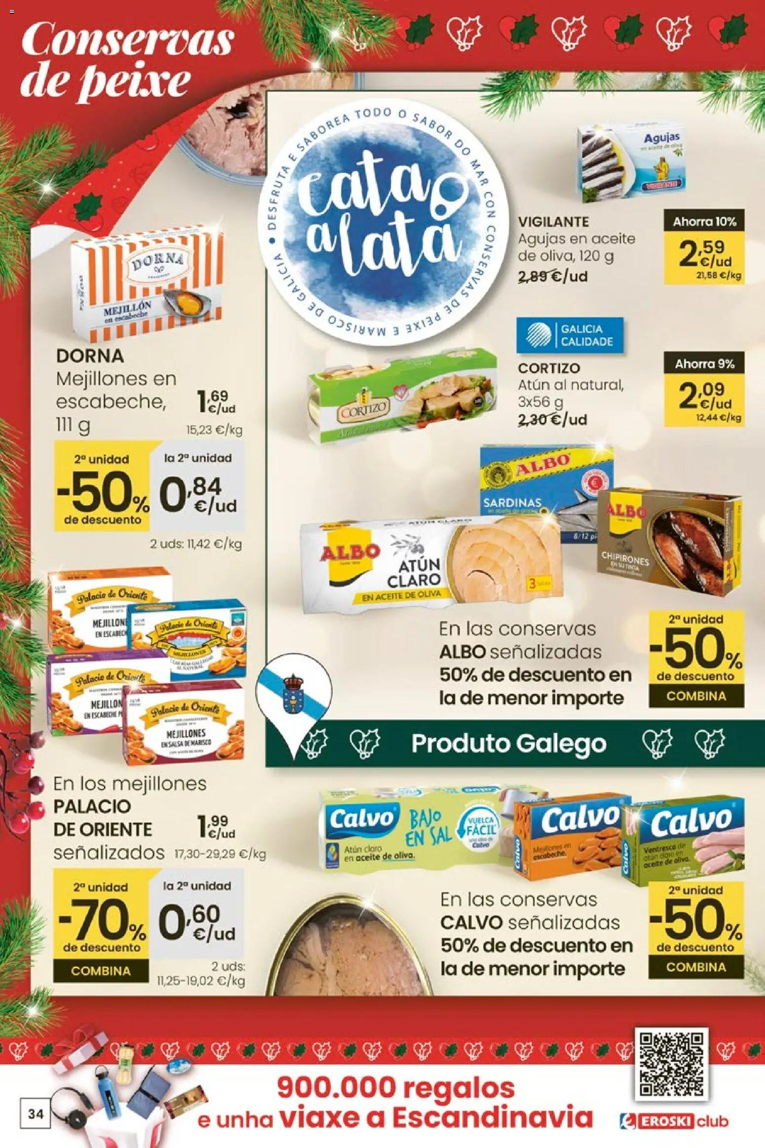 Eroski - Nadal  │ válido desde el 18.12.2025 | Página: 34 | Productos: Aceite, Aceite de oliva, Atún claro