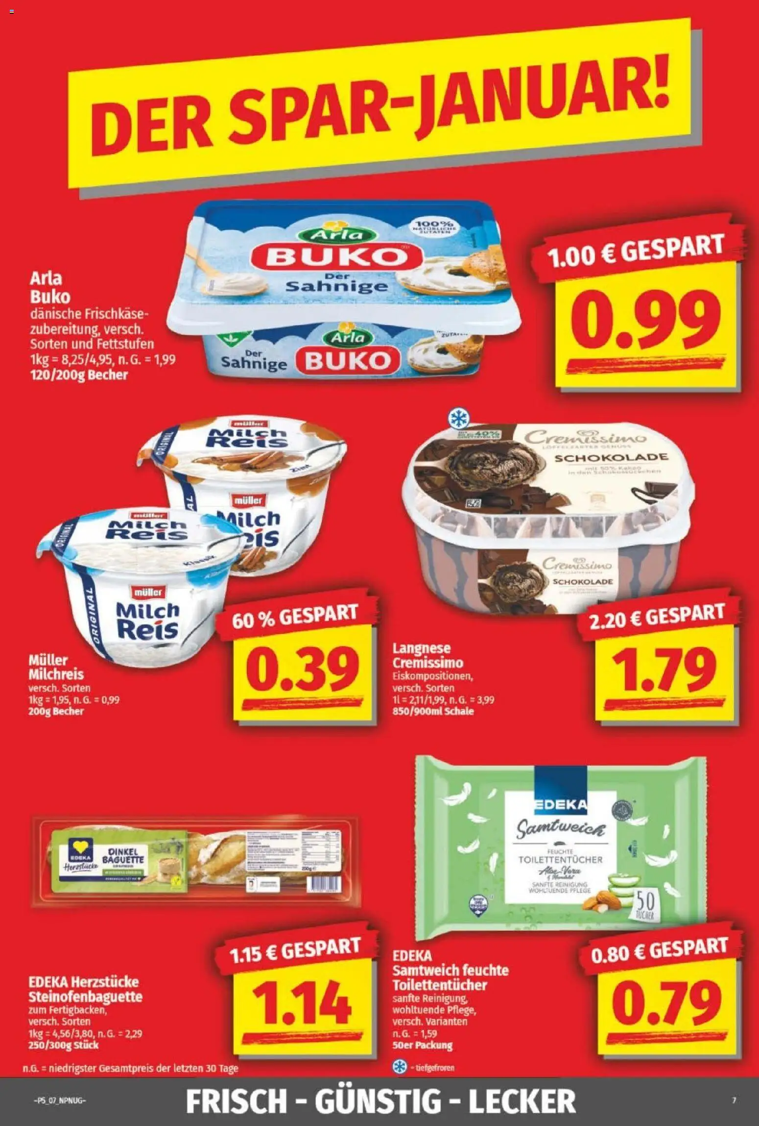 NP Discount Prospekt – gültig ab 25.01.2026 | Seite: 7 | Produkte: Langnese, Cremissimo, Baguette, Reis