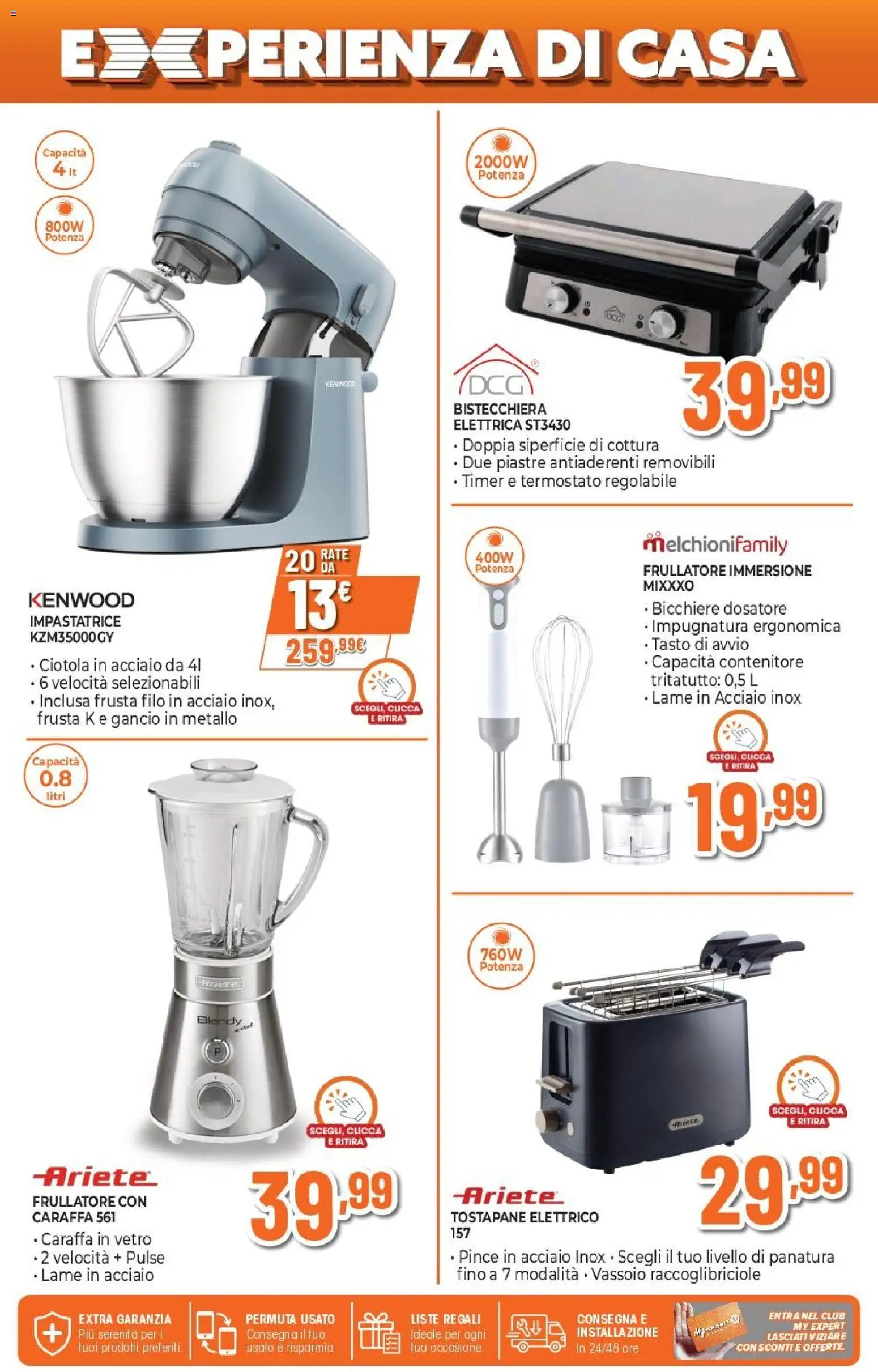 Volantino Expert del 09.04.2026 | Pagina: 17 | Prodotti: Caraffa, Impastatrice, Tritatutto, Tostapane