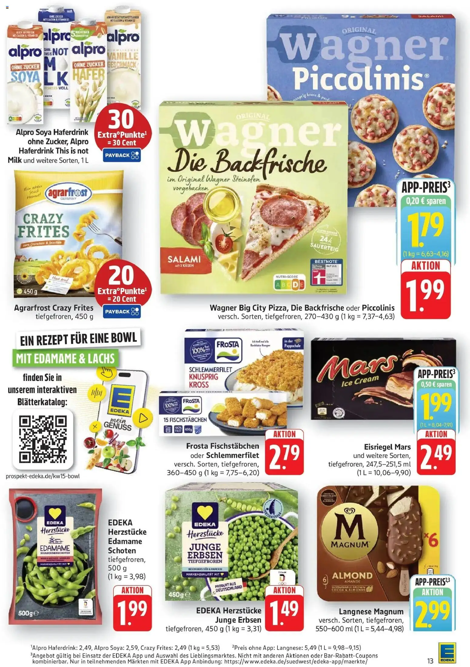 E center Prospekt Göppingen	 – gültig ab 05.04.2026 | Seite: 13 | Produkte: Langnese, Lachs, Zucker, Erbsen