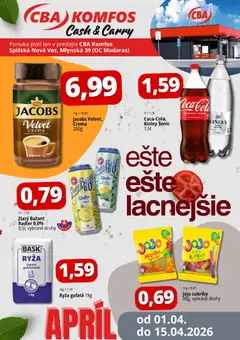 CBA Komfos leták platný od 01.04.2026