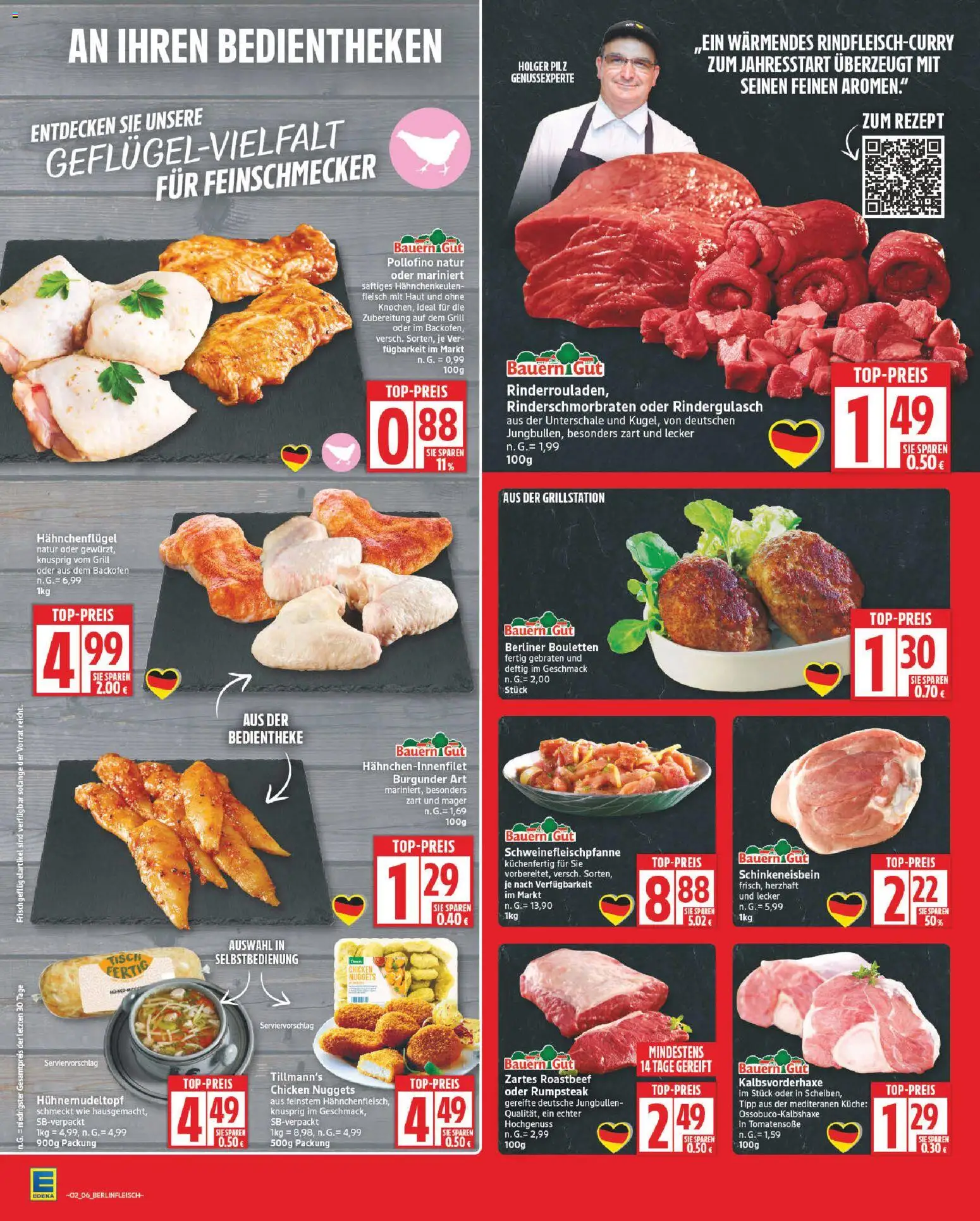 Edeka Prospekt 	 – gültig ab 05.01.2026 | Seite: 6 | Produkte: Rumpsteak, Tisch, Backofen, Fleisch