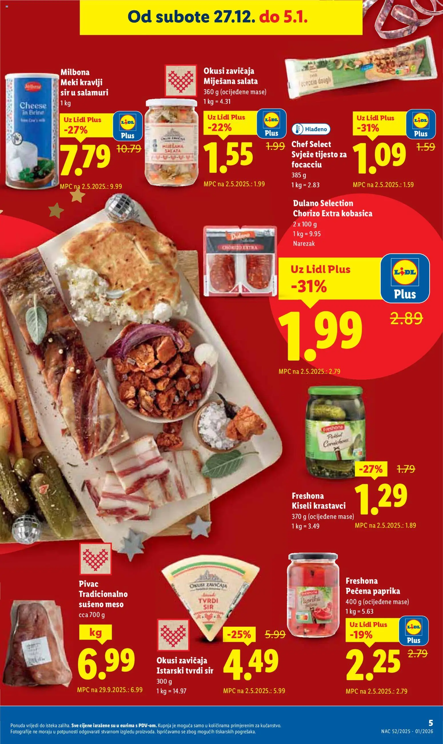 Lidl katalog | vrijedi od 27.12.2025 | Stranica: 5 | Proizvodi: Narezak, Paprika, Krastavci, Kiseli krastavci