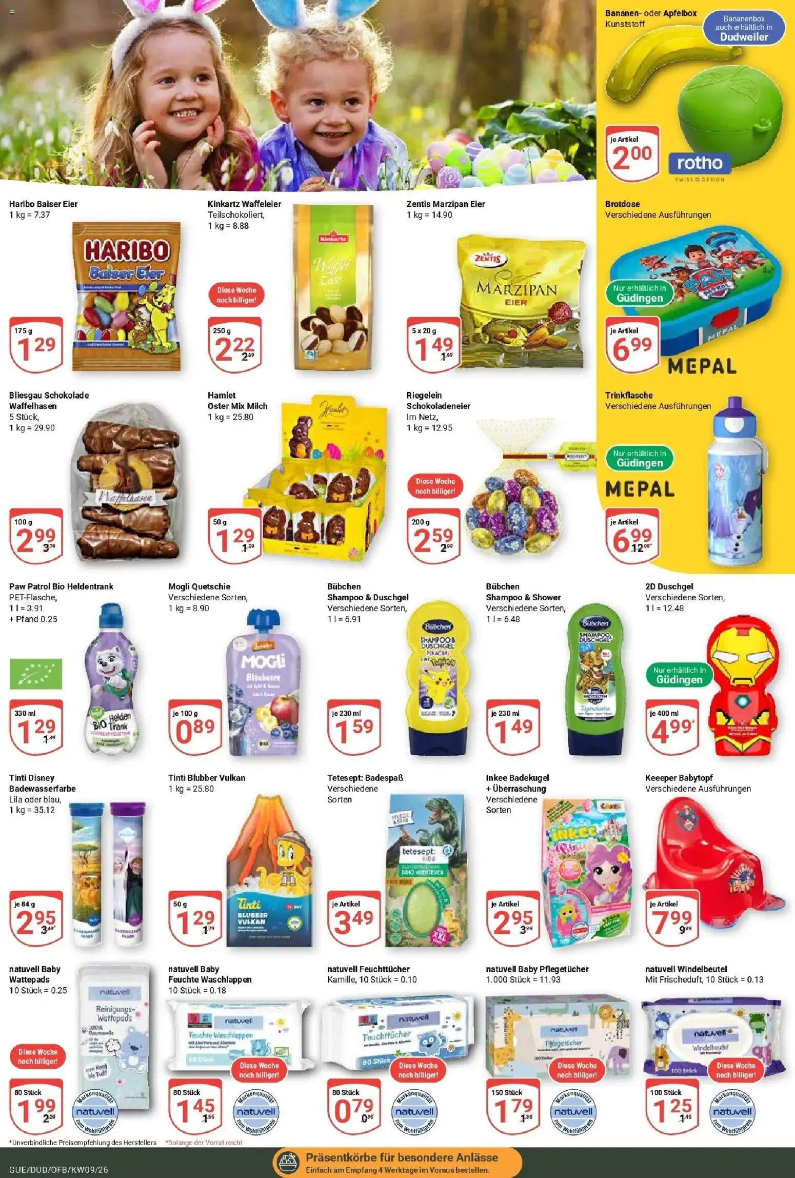 Globus Prospekt Saarbrücken-Güdingen – gültig ab 23.02.2026 | Seite: 14 | Produkte: Wattepads, Milch, Shampoo, Duschgel