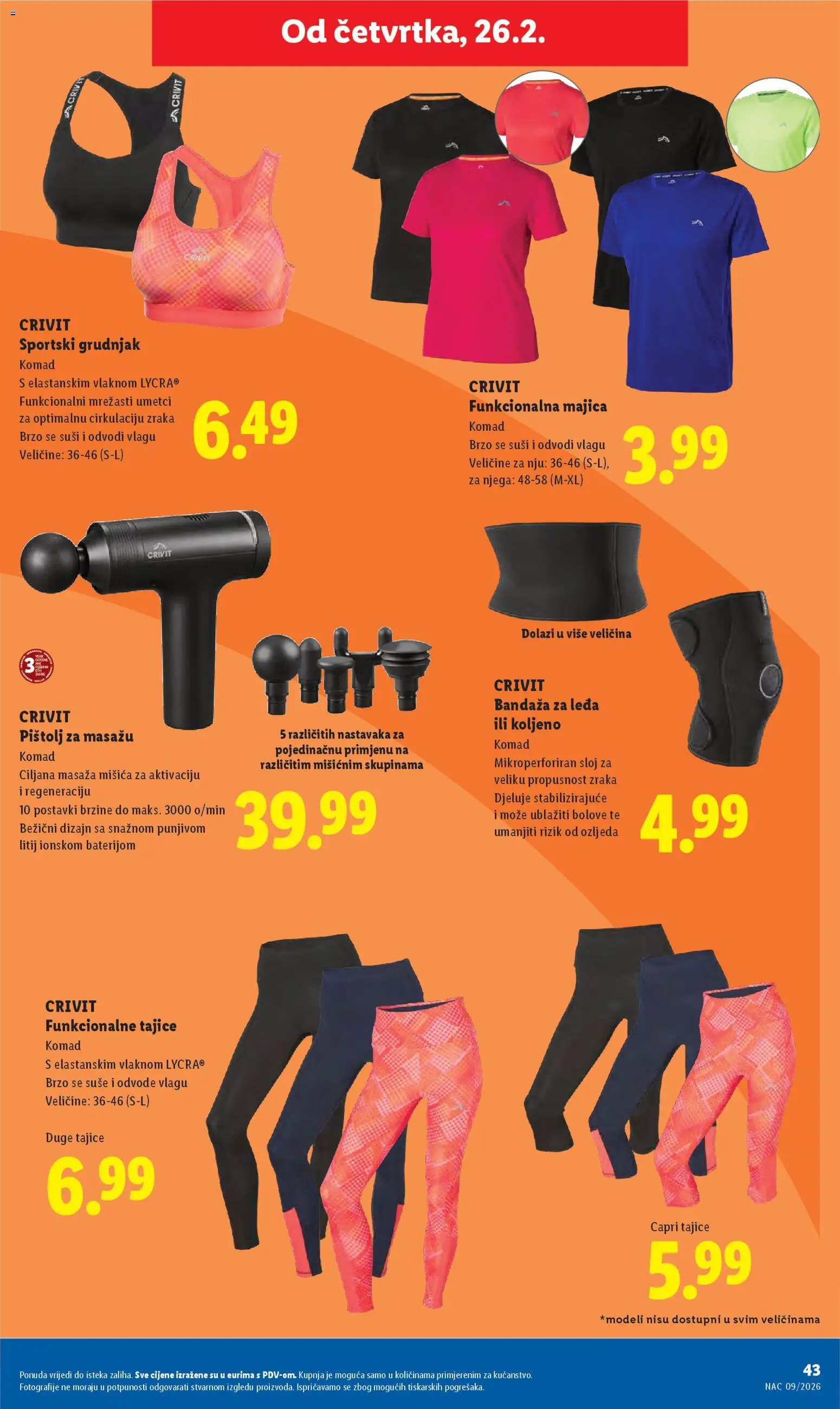 Lidl katalog | vrijedi od 23.02.2026 | Stranica: 43 | Proizvodi: Majica, Grudnjak, Tajice