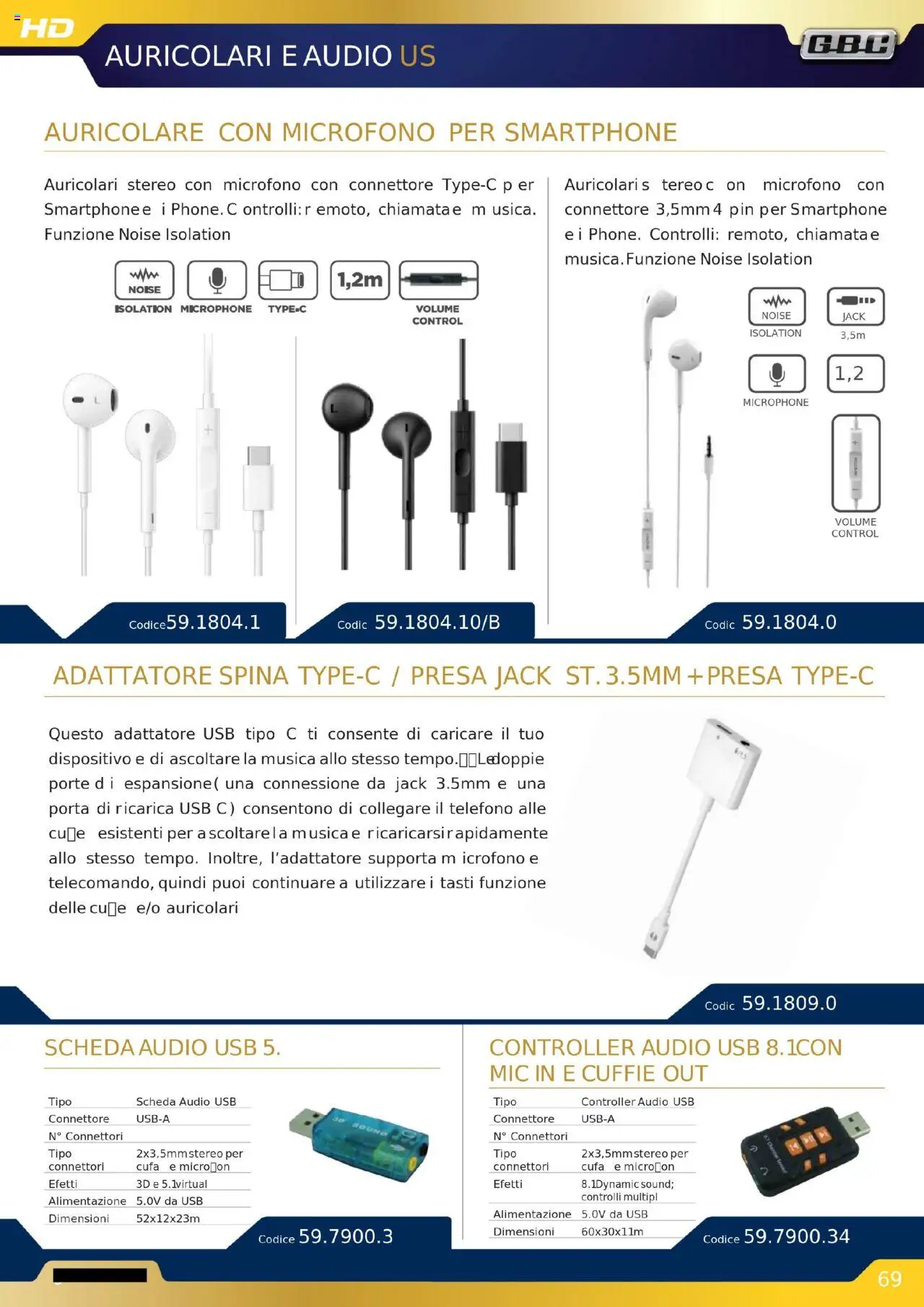 Volantino GBC del 16.10.2025 | Pagina: 69 | Prodotti: Cuffie, Adattatore, USB, Presa
