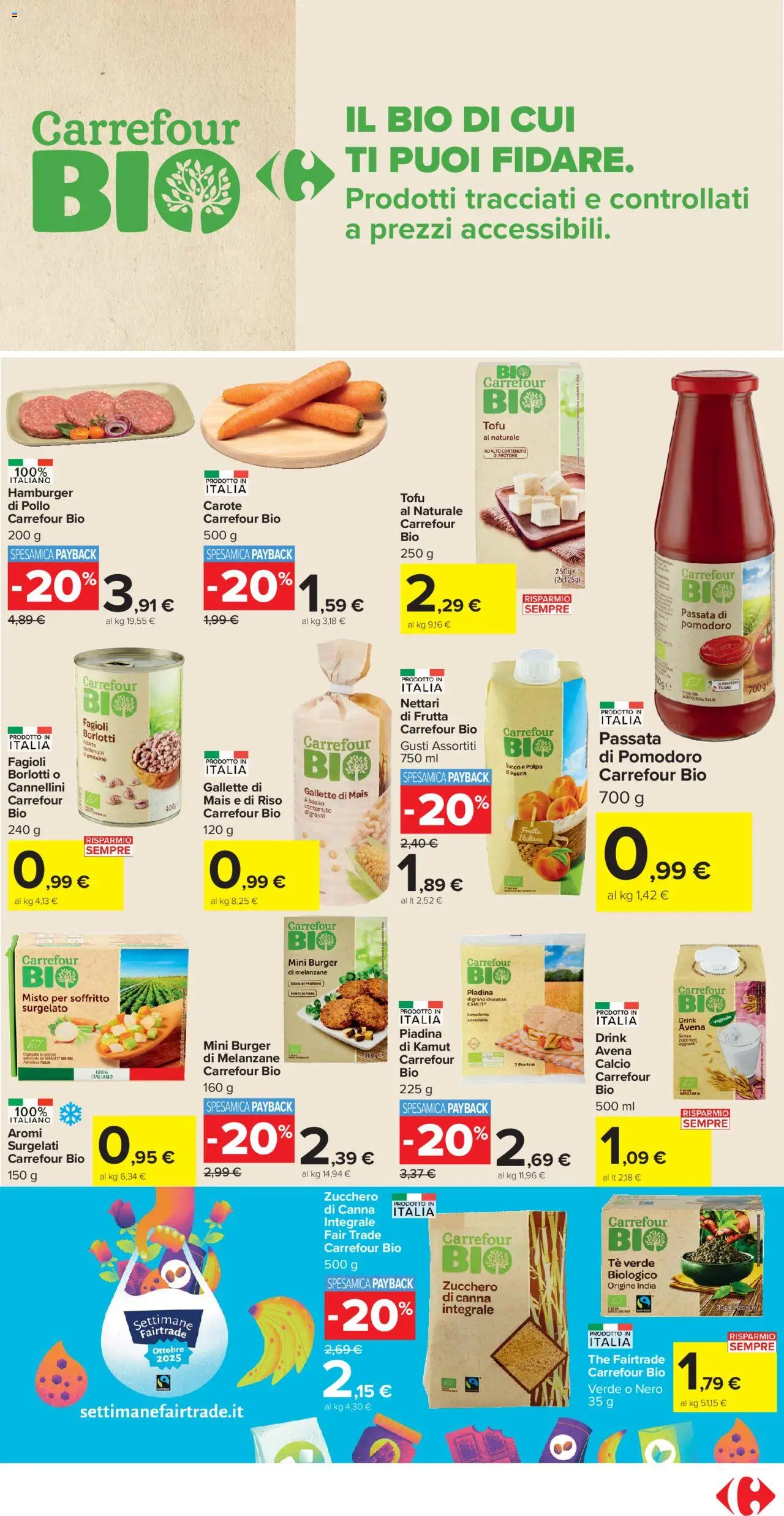 Volantino Carrefour del 10.10.2025 | Pagina: 11 | Prodotti: Tè, Fagioli, Pomodoro, Tofu