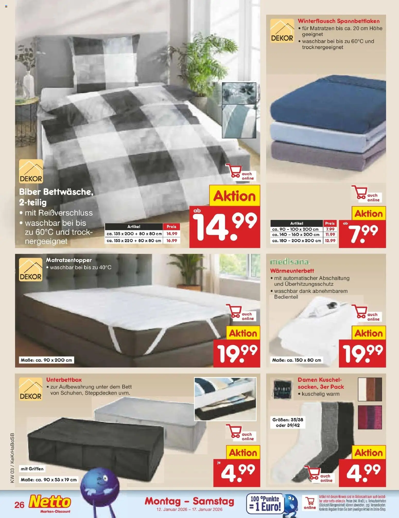 Netto Marken-Discount prospekt Jüchen	 – gültig ab 12.01.2026 | Seite: 28 | Produkte: Bett